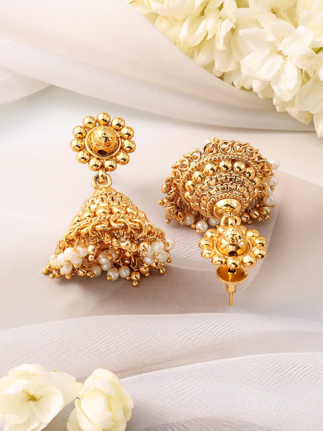 Golden Pearl Beaded Necklace Set