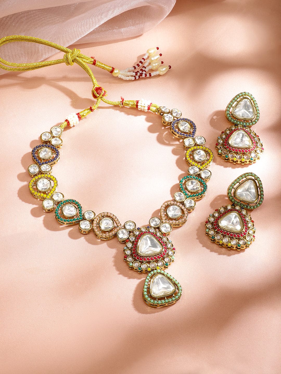 Whispers of Colours Kundan Necklace Set