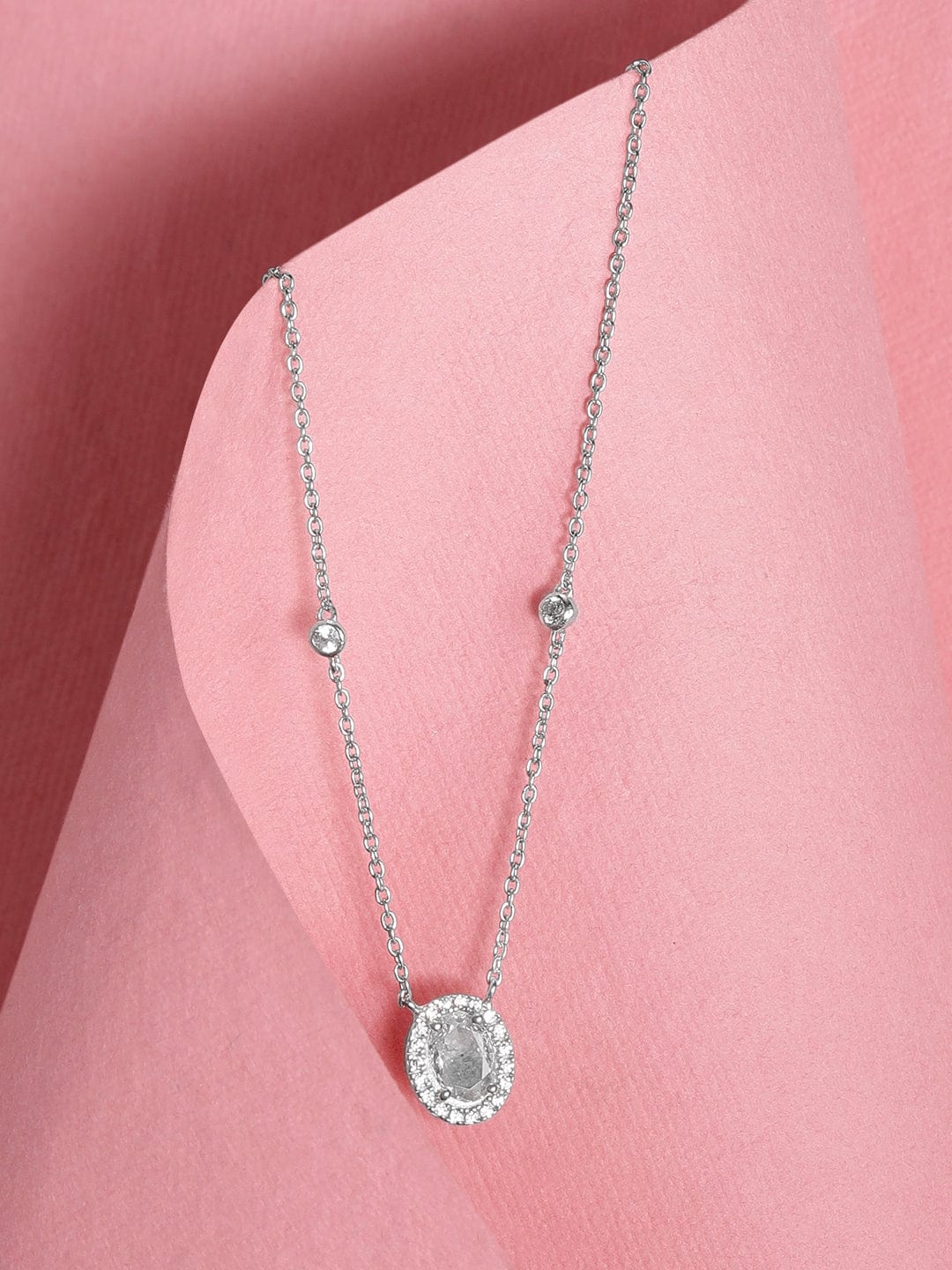 American Diamond Zirconia Pendant Necklace