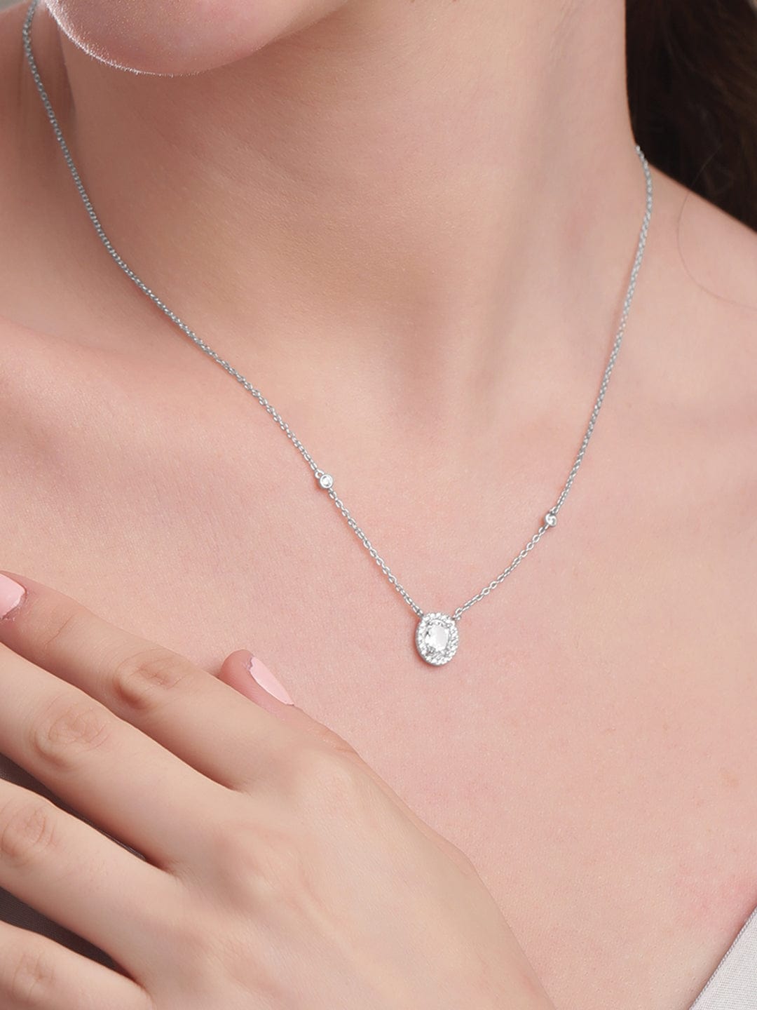 American Diamond Zirconia Pendant Necklace