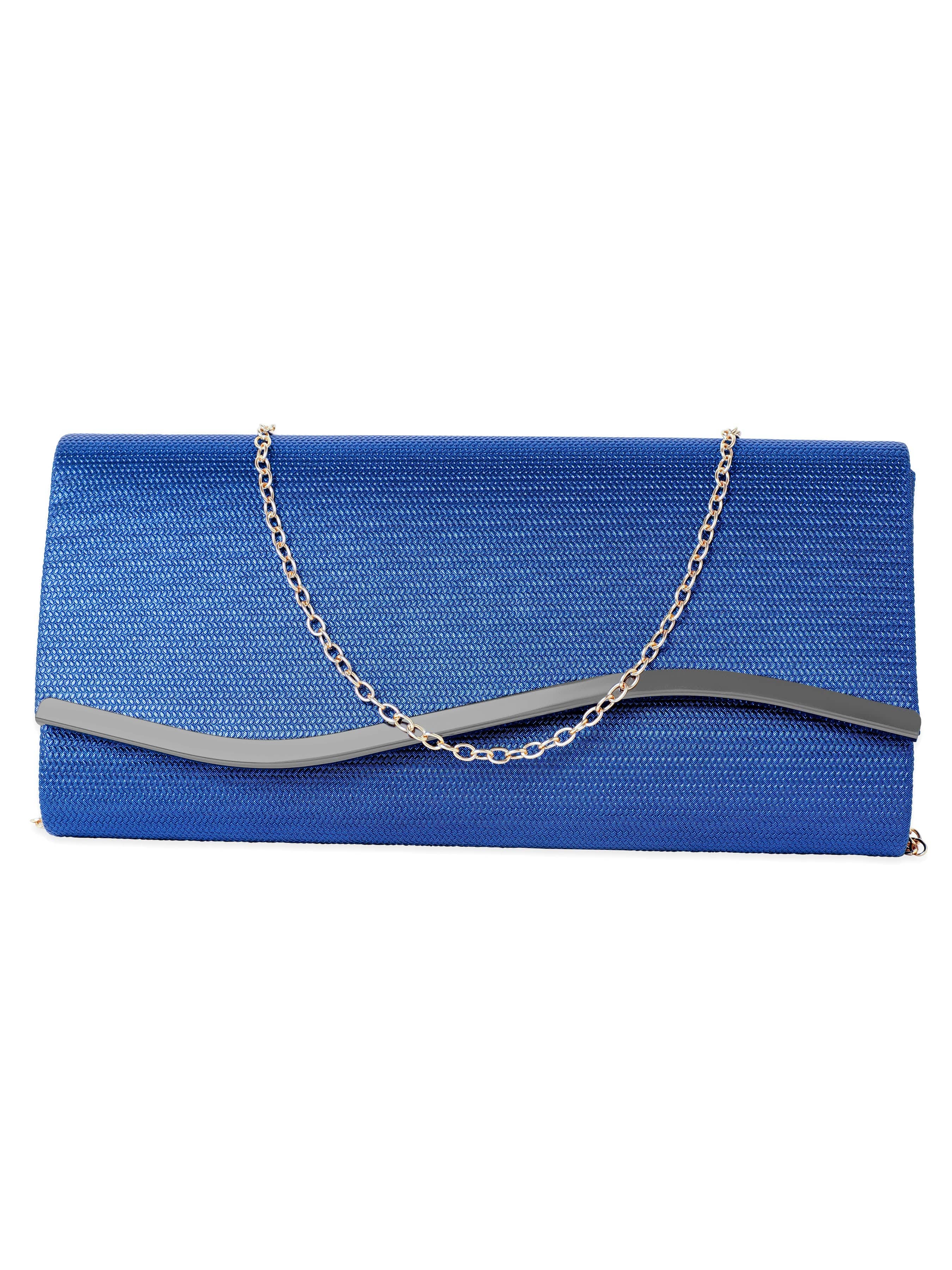 Wentra Artisanal Charm Handcrafted Blue Clutch Bag