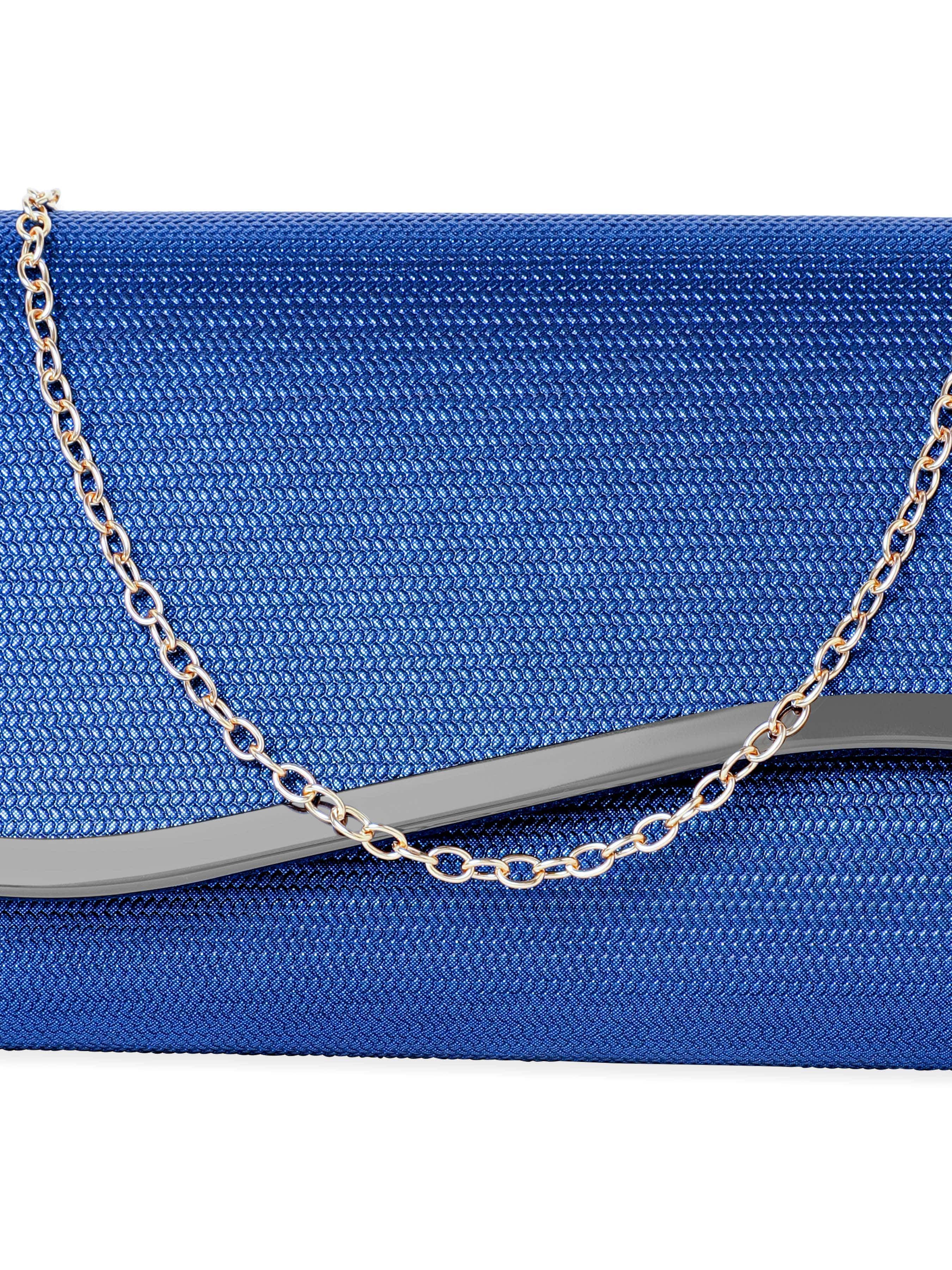 Wentra Artisanal Charm Handcrafted Blue Clutch Bag