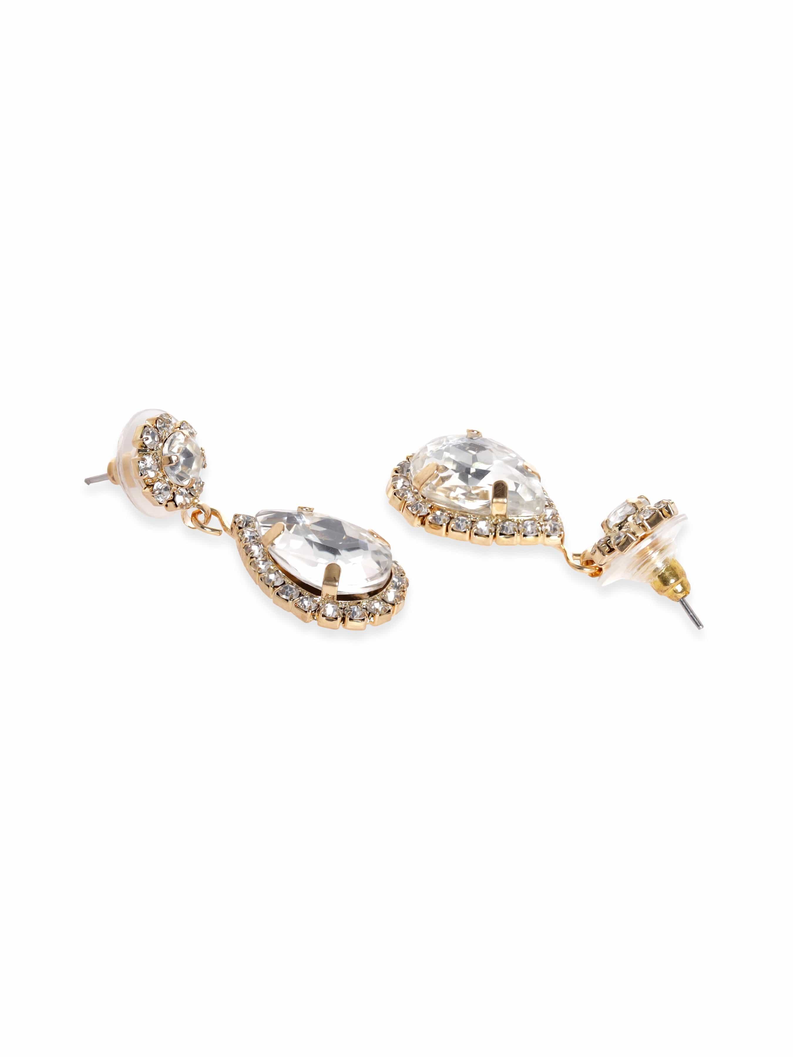 American Diamond Zirconia Teardrop Crystal Necklace Set