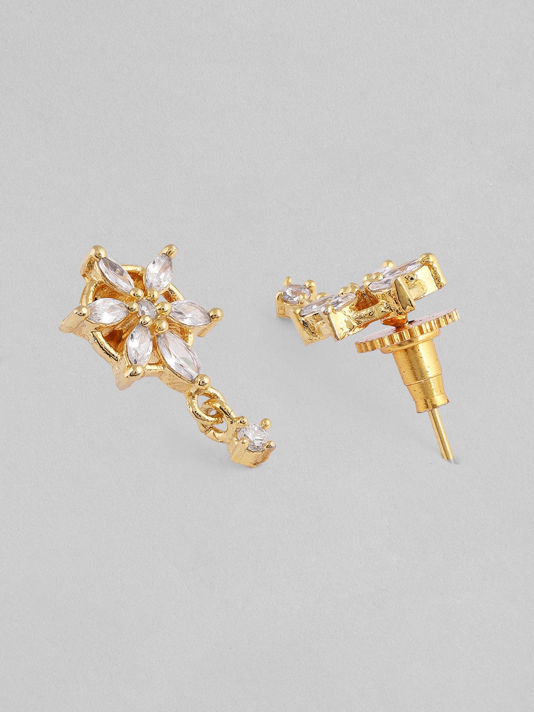 American Diamond Zirconia Mangalsutra With Floral Earrings