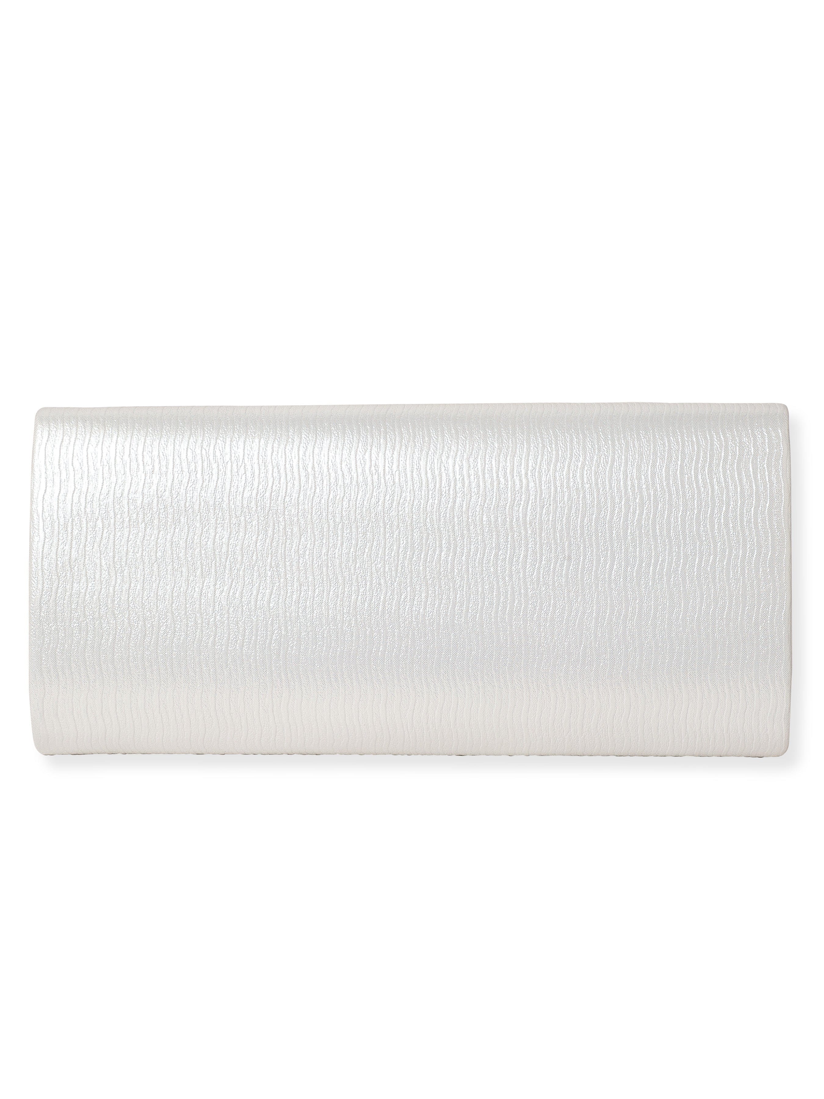 Wentra Chic Simplicity Handcrafted Beige Textured Glossy Finish Clutch Bag