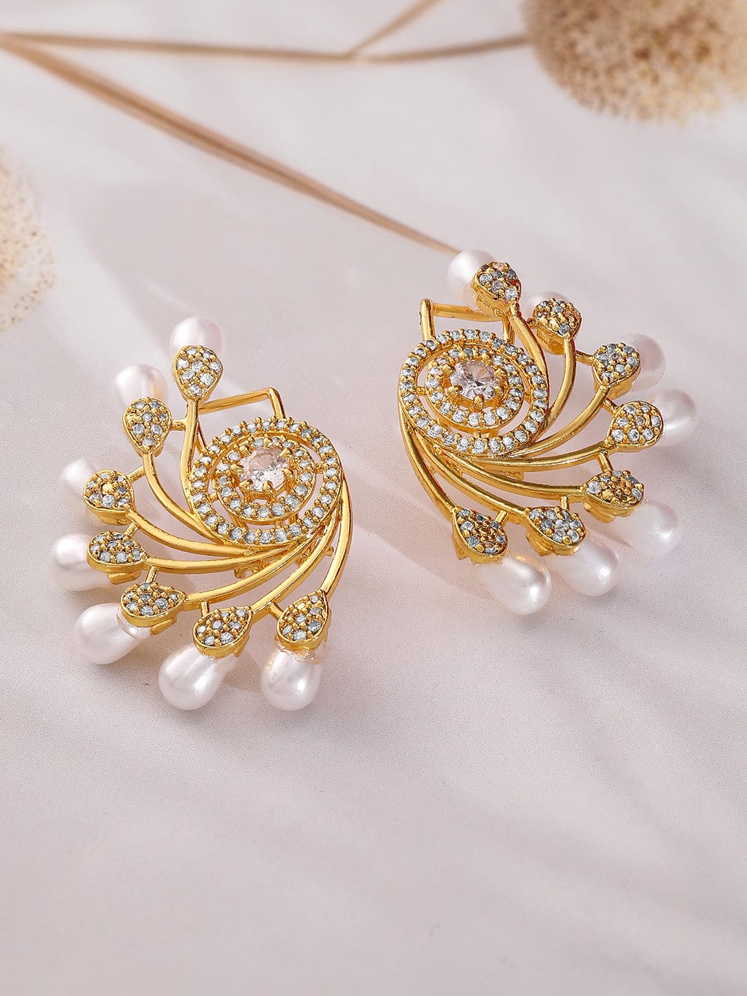Twinkling Floral American Diamond Zirconia Studs