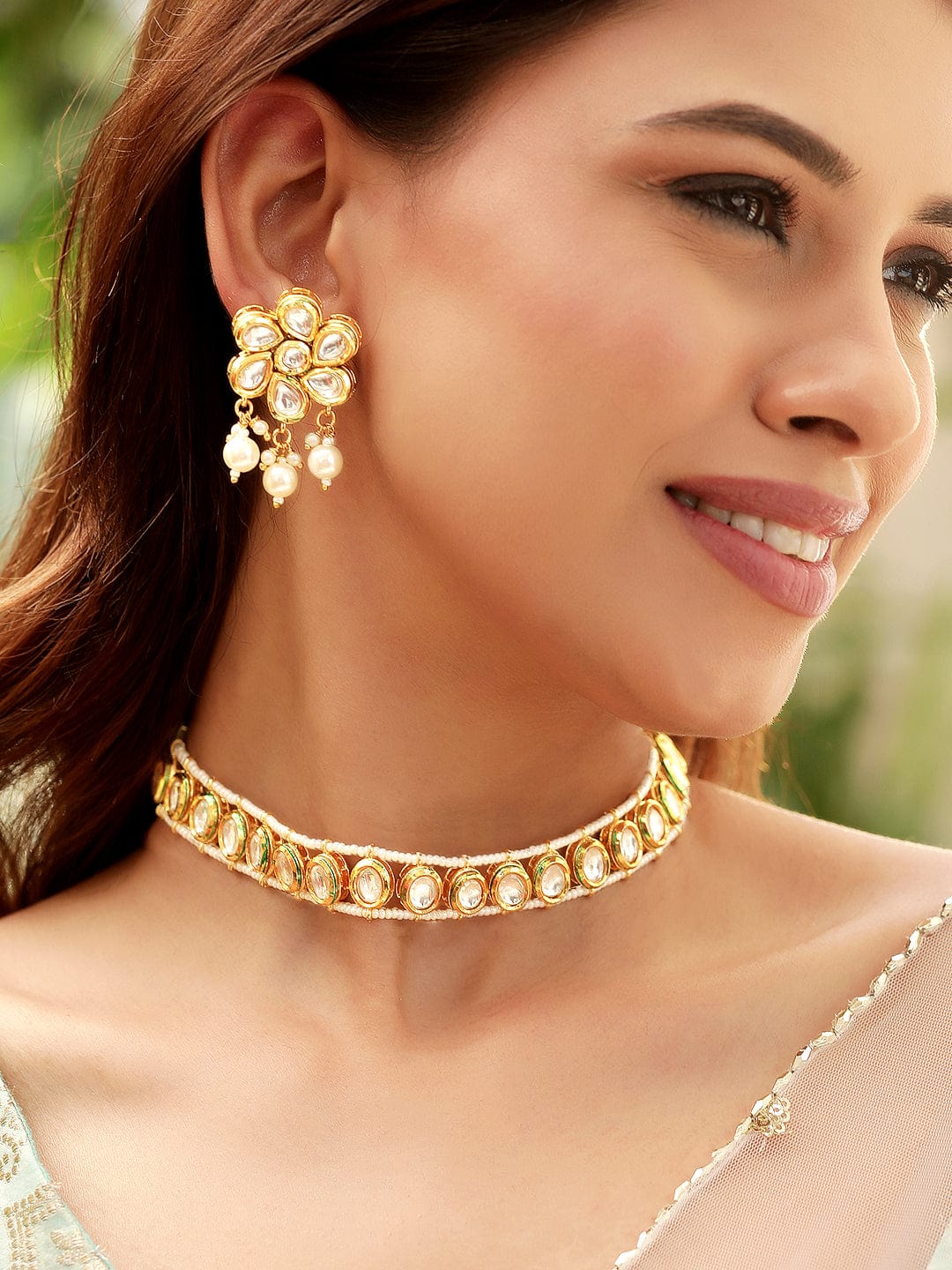 Floral Affair Kundan Necklace Set