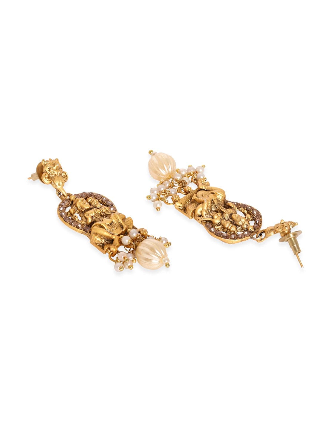 Godess Laxmi Pearl Beaded Temple Necklace Set