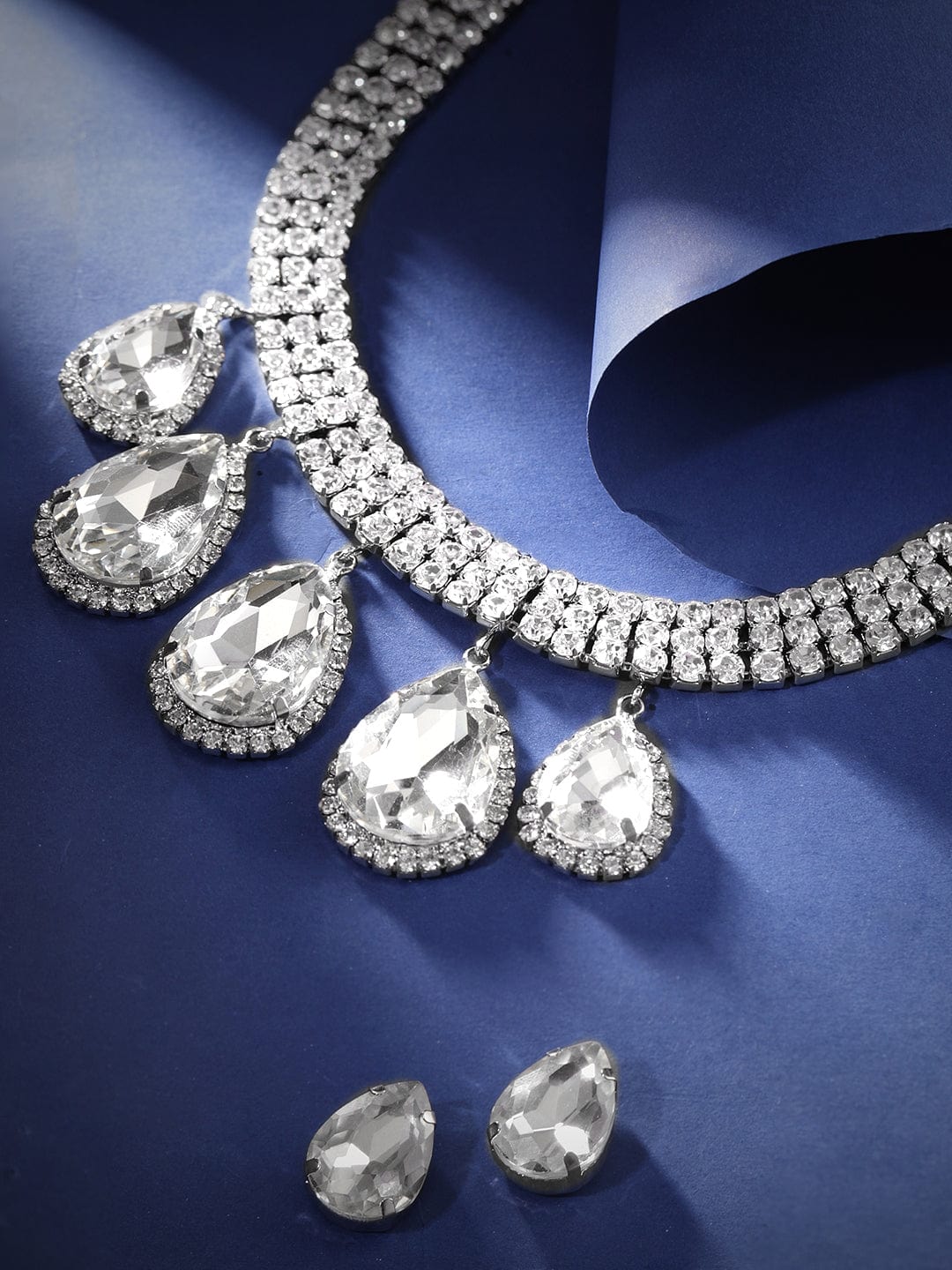 Teardrop Crystal Studded Princess Necklace