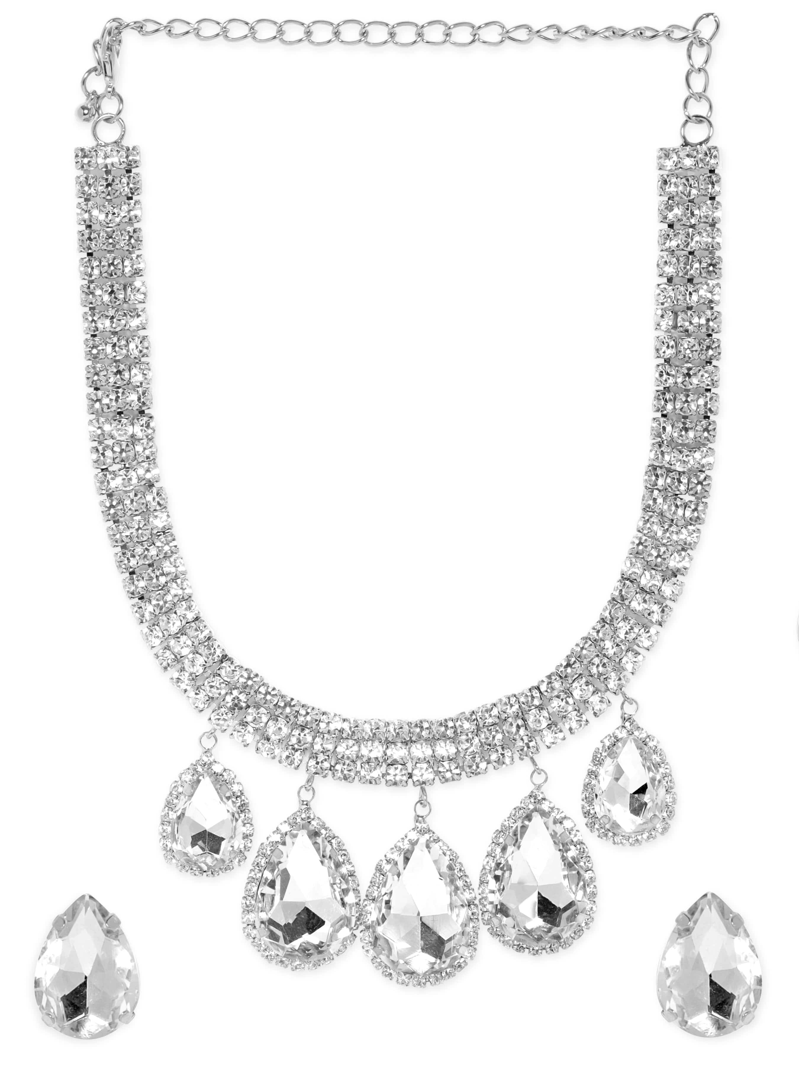 Teardrop Crystal Studded Princess Necklace