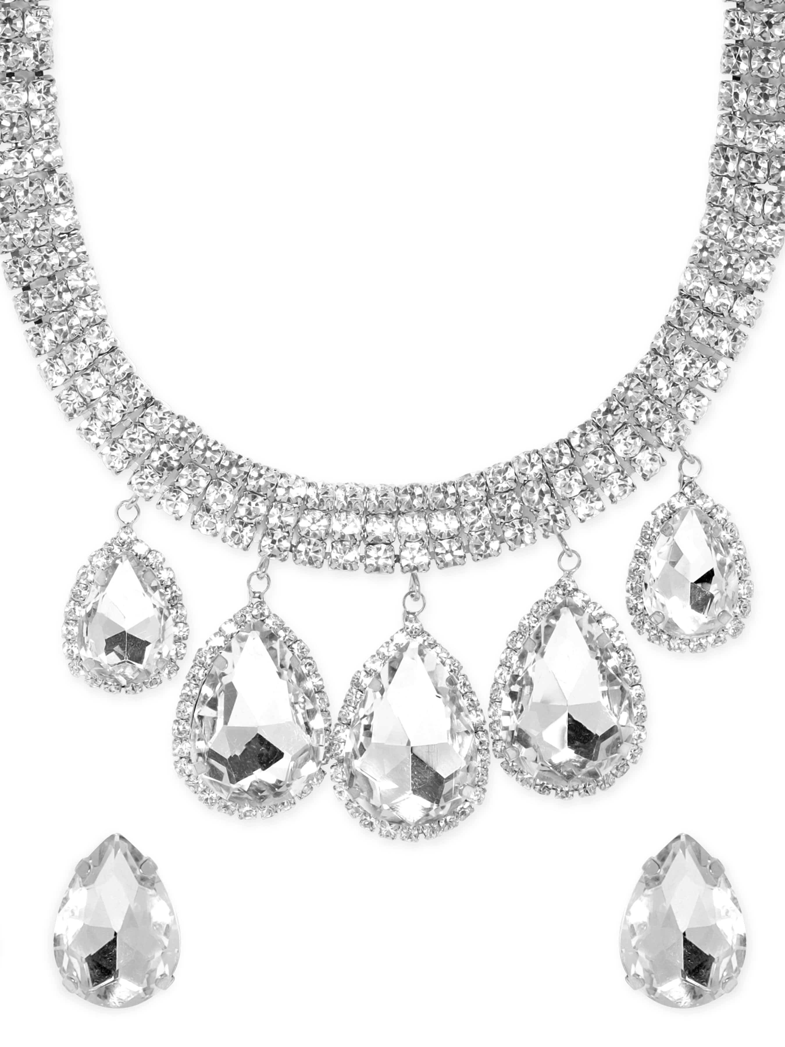 Teardrop Crystal Studded Princess Necklace