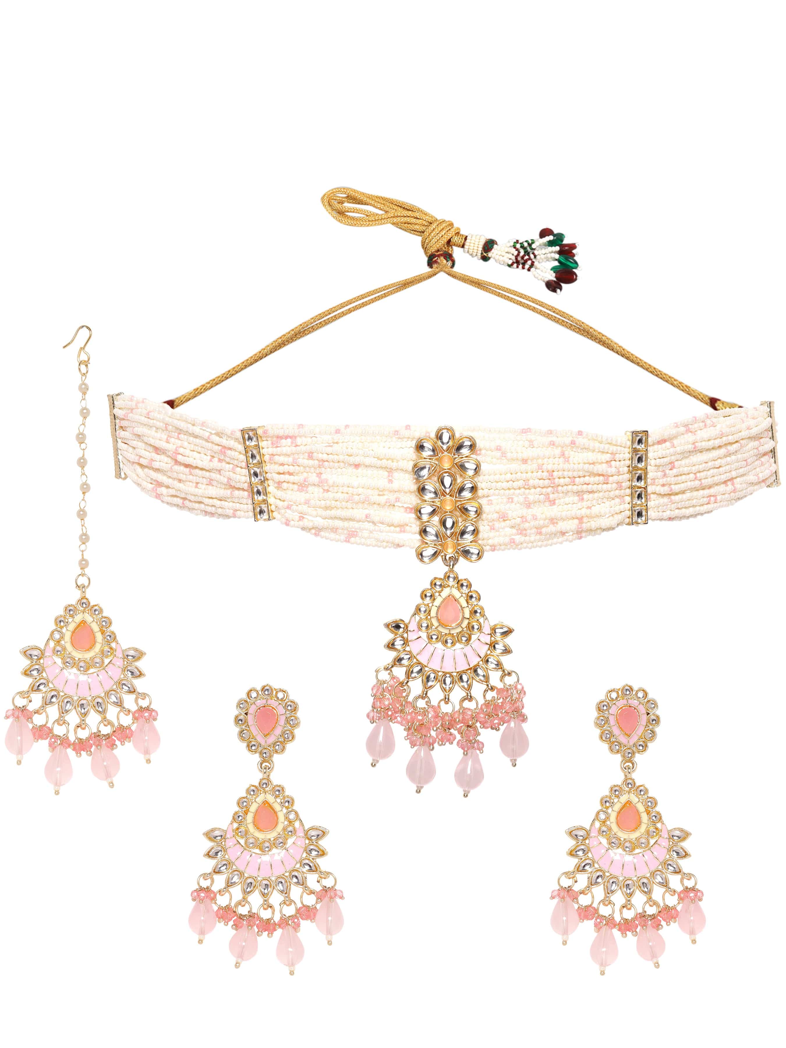 Festive Glow Light Pink Choker Set