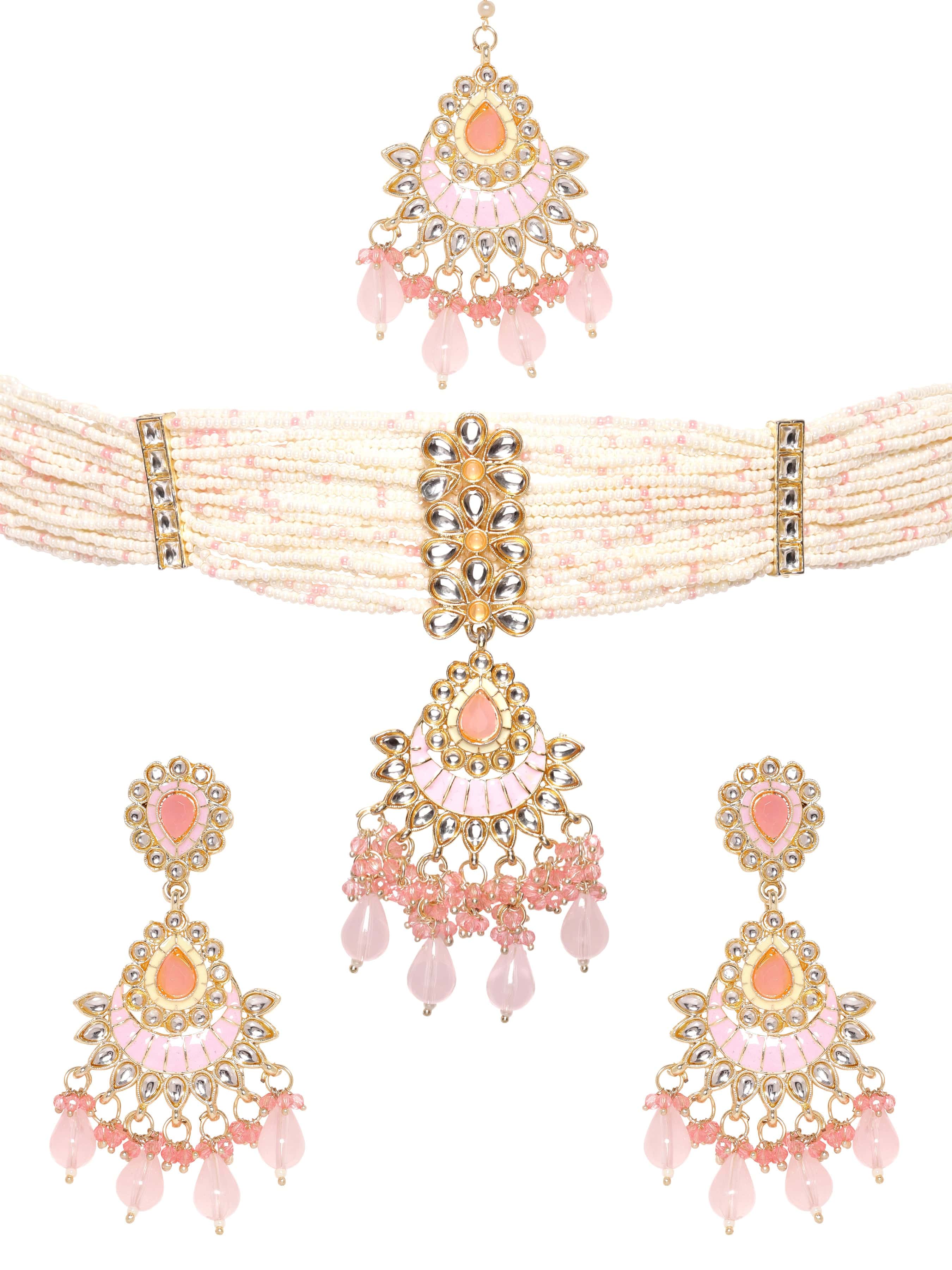 Festive Glow Light Pink Choker Set