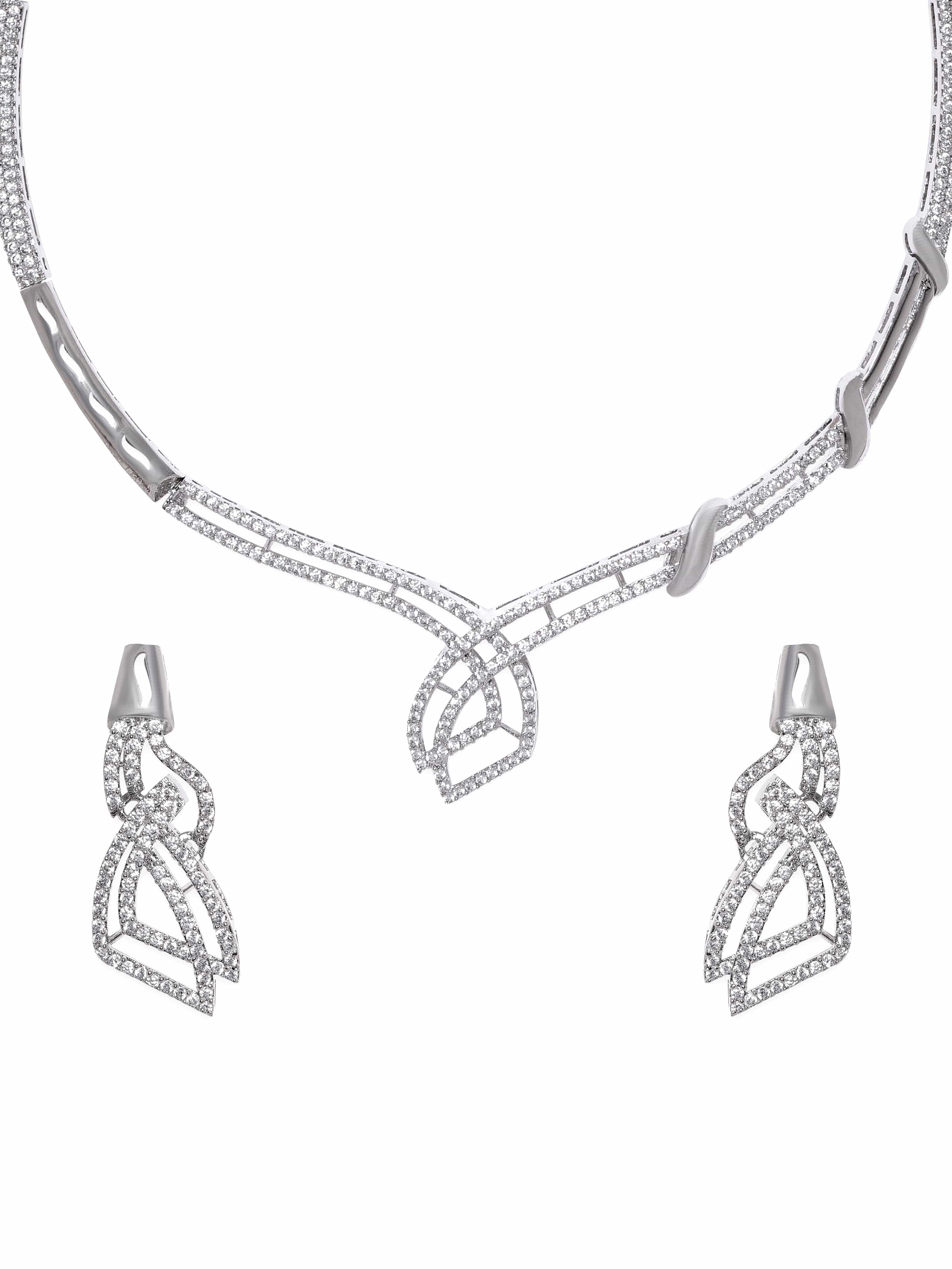 American Diamond Zirconia Necklace Set