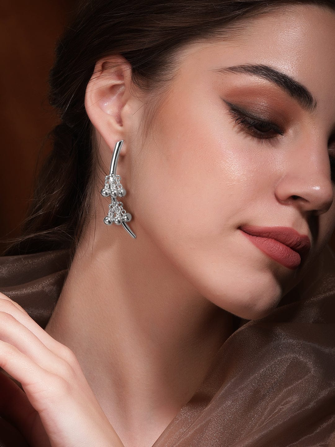 Oxidised Modern Sleek Ear Cuffs