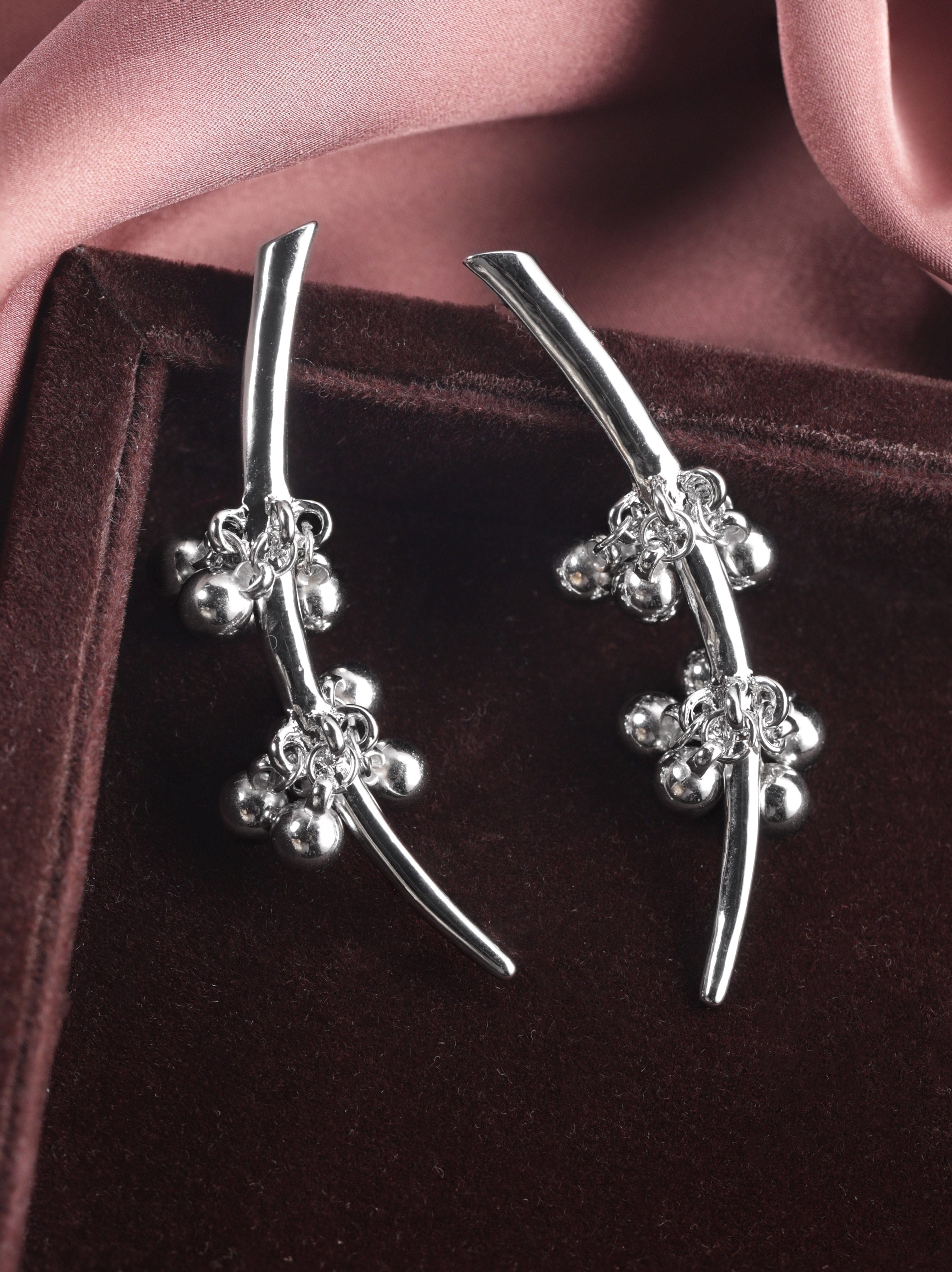 Oxidised Modern Sleek Ear Cuffs