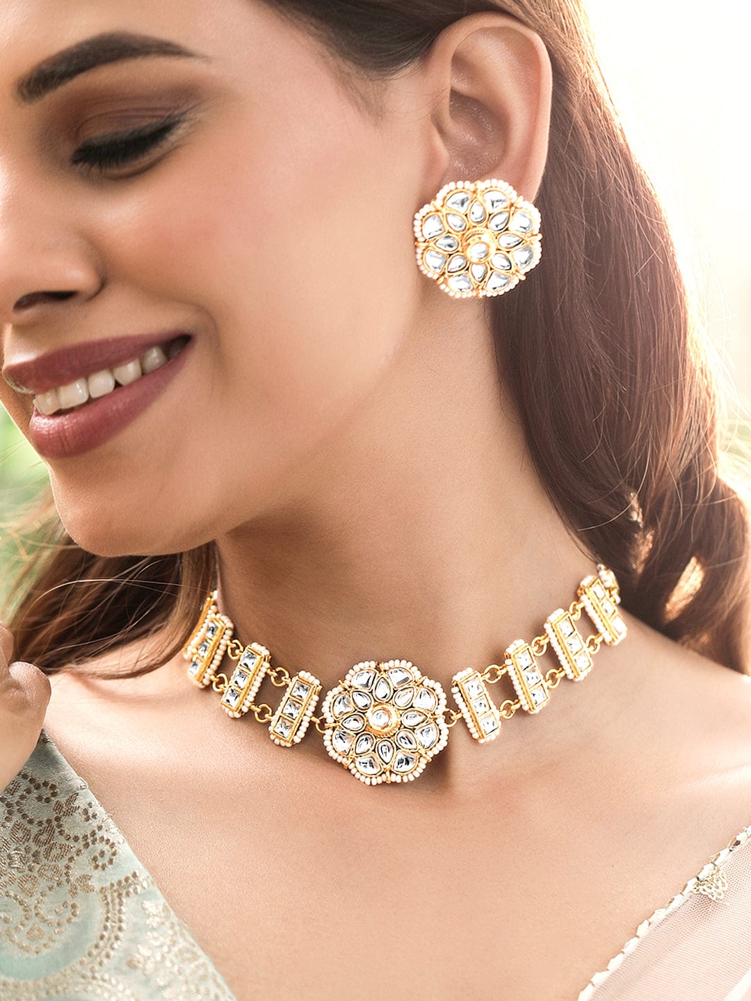 Heritage White Kundan Choker Set