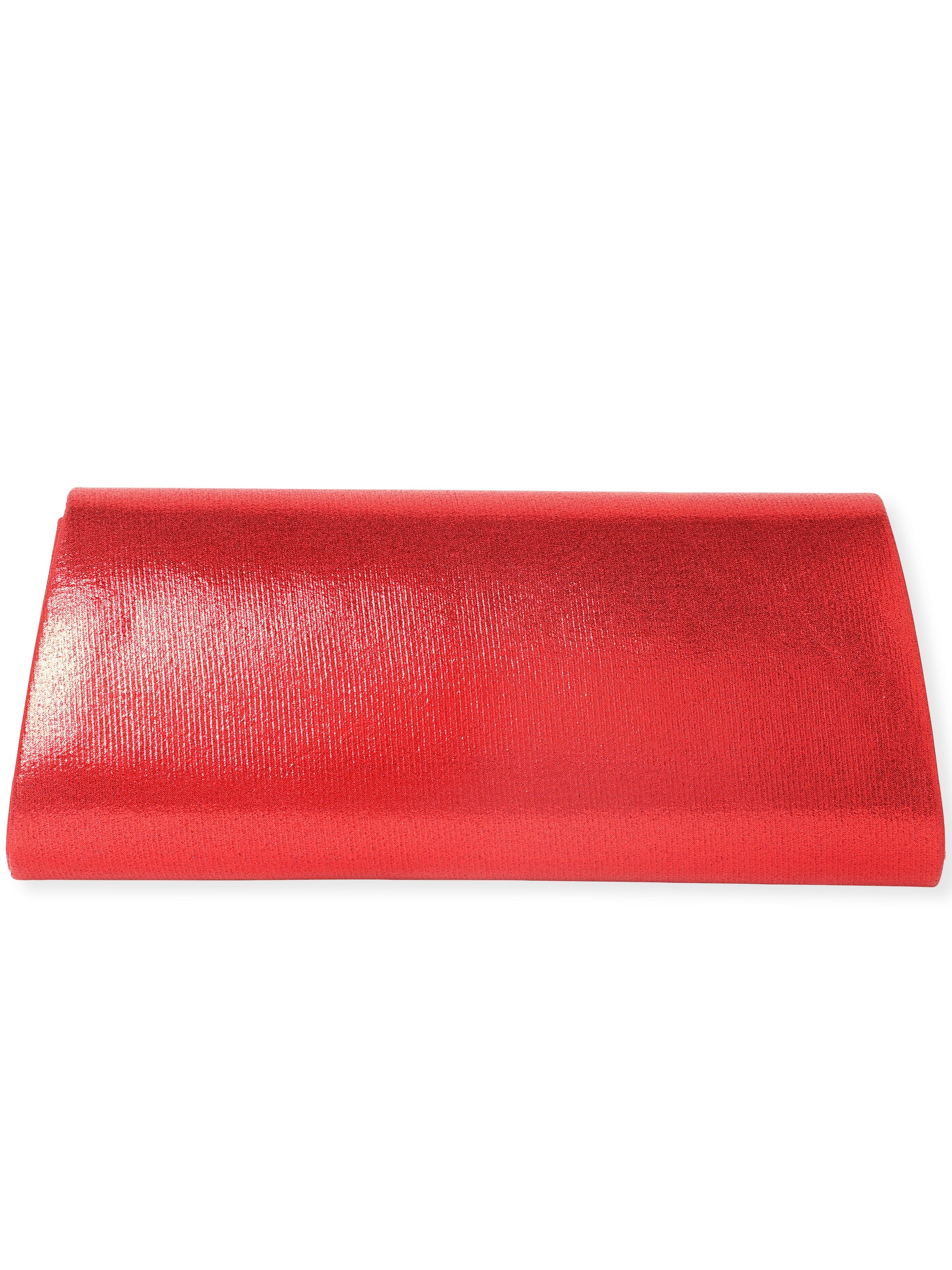 Wentra Fiery Opulence Red Textured Glossy Clutch Bag