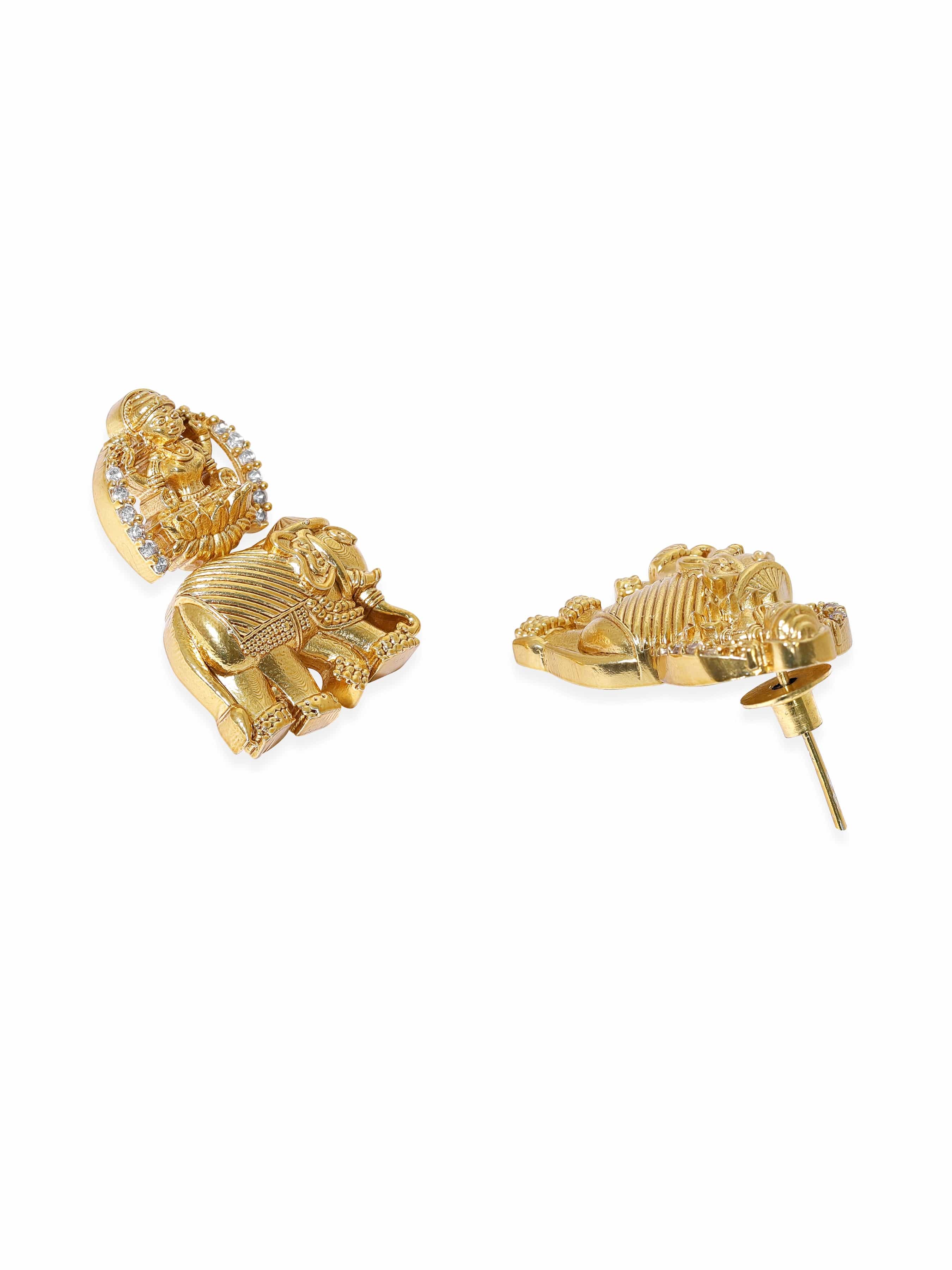 Traditional Temple Necklace Set with Elephant Motifs