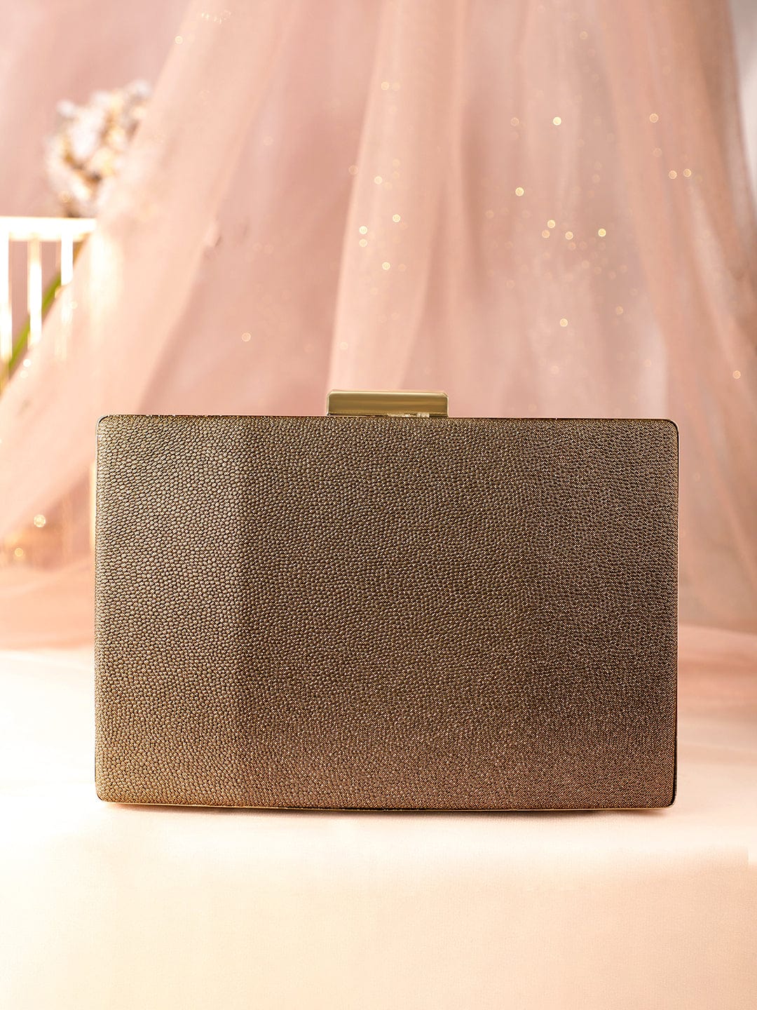 Wentra Gilded Glamour Handcrafted Shimmery Clutch Bag