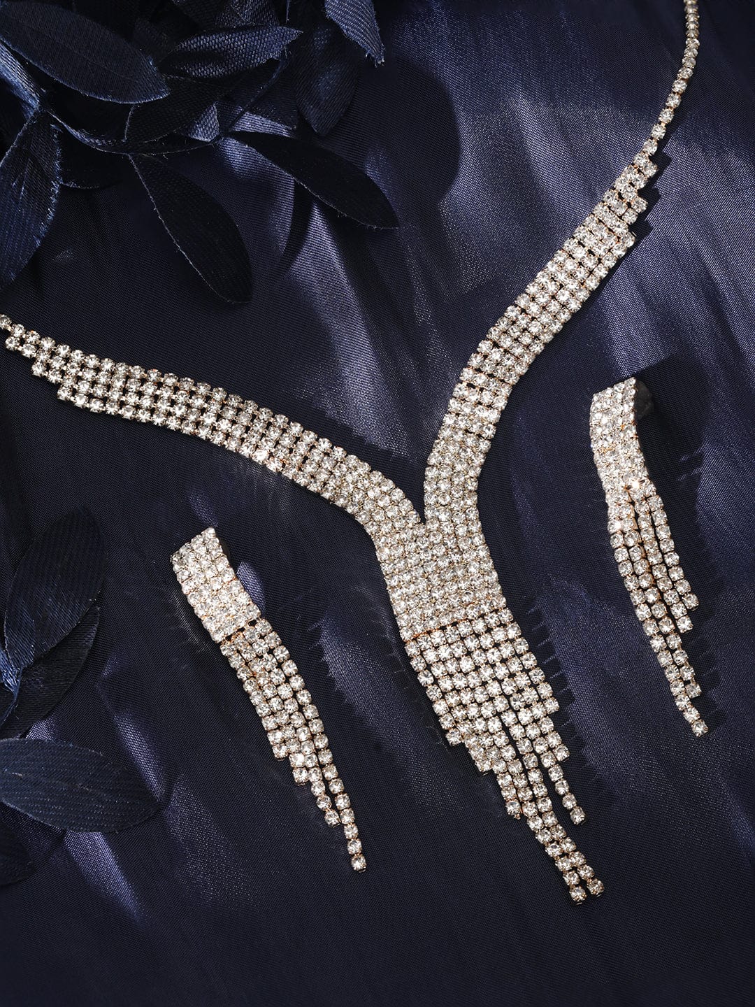 American Diamond Zirconia White Necklace Set