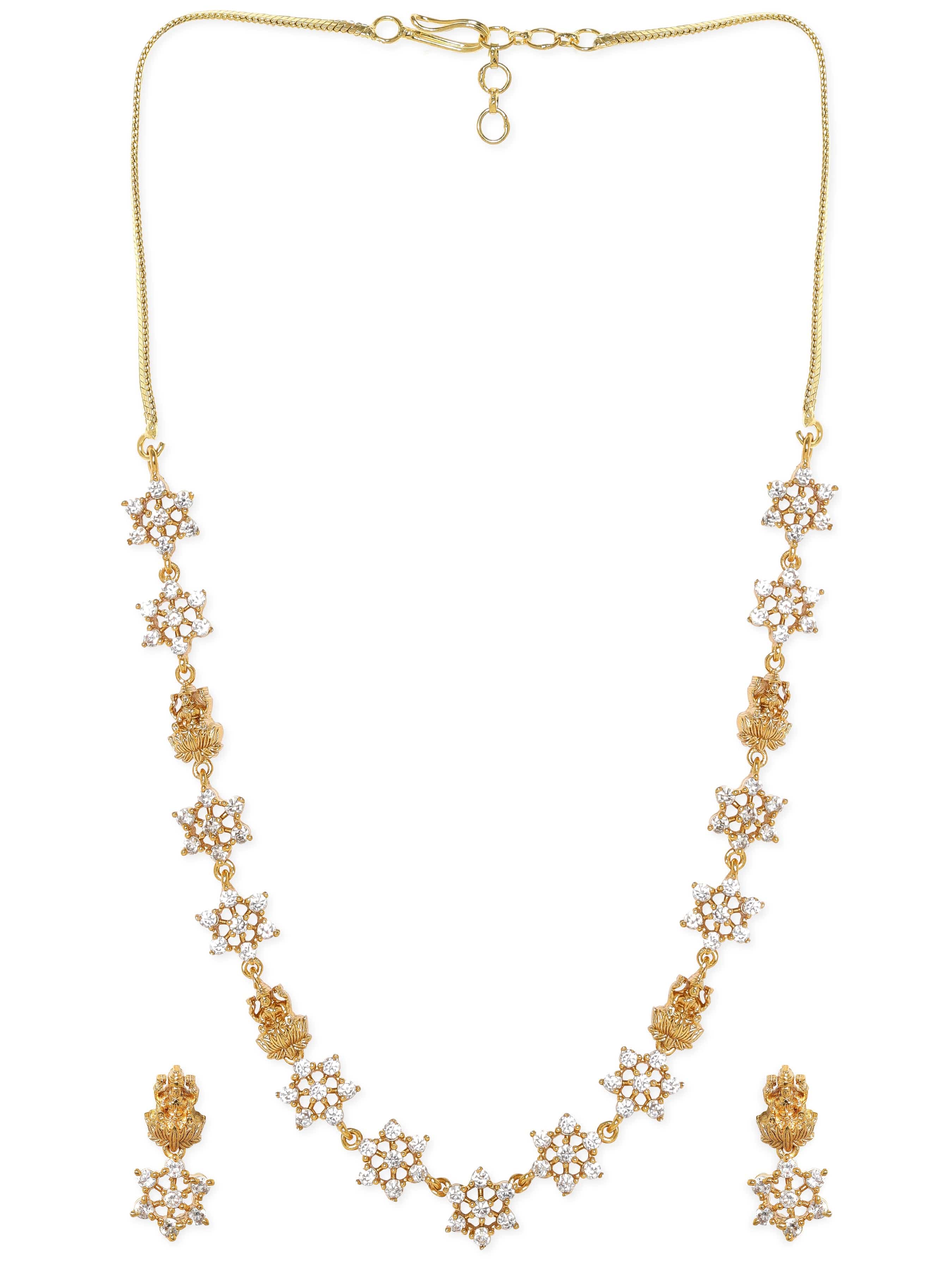 Cubic Zircon Temple Necklace Set