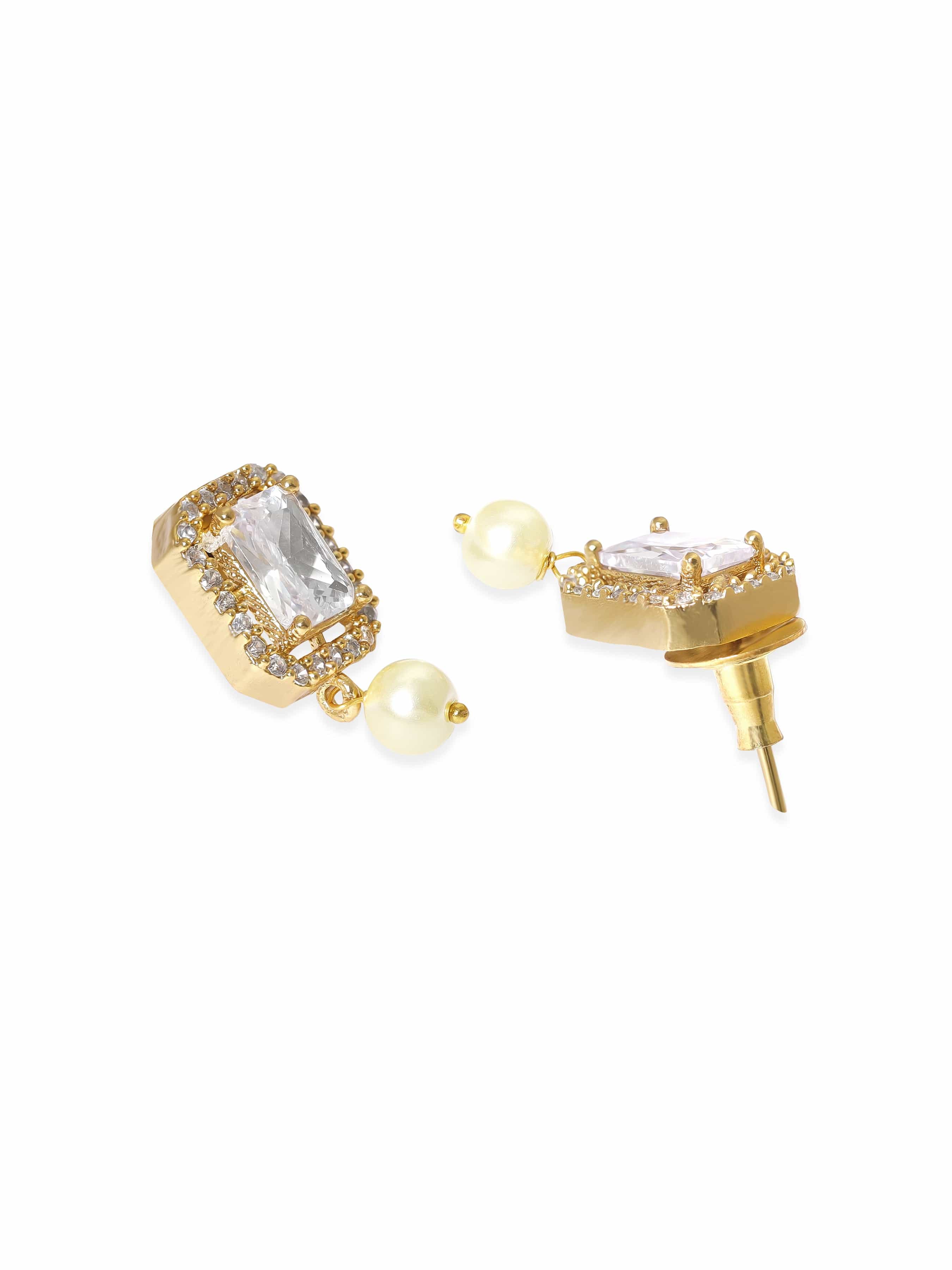 Gold American Diamond Zirconia Cubic Necklace Set