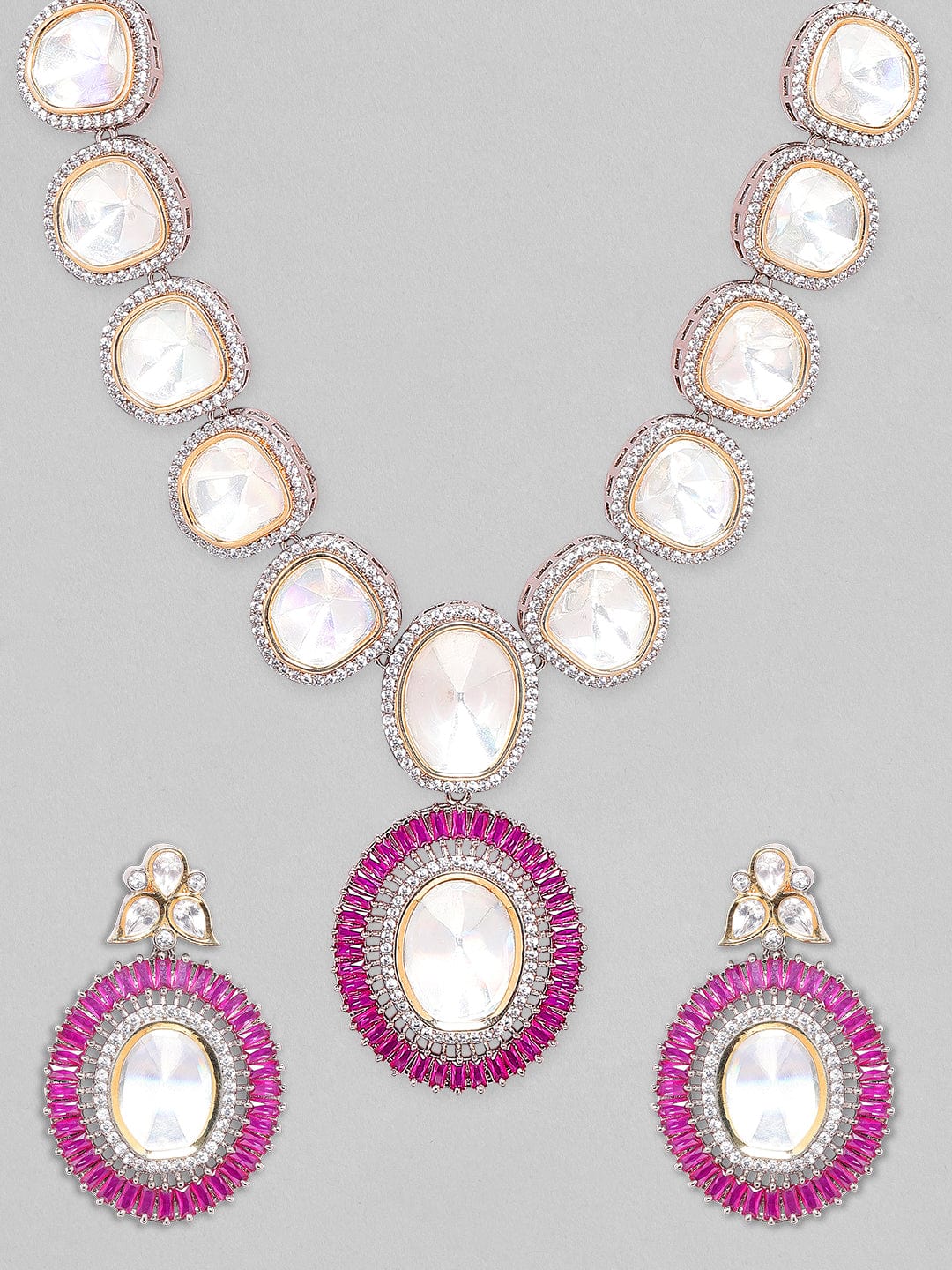 Pink Prestige Kundan Necklace Set
