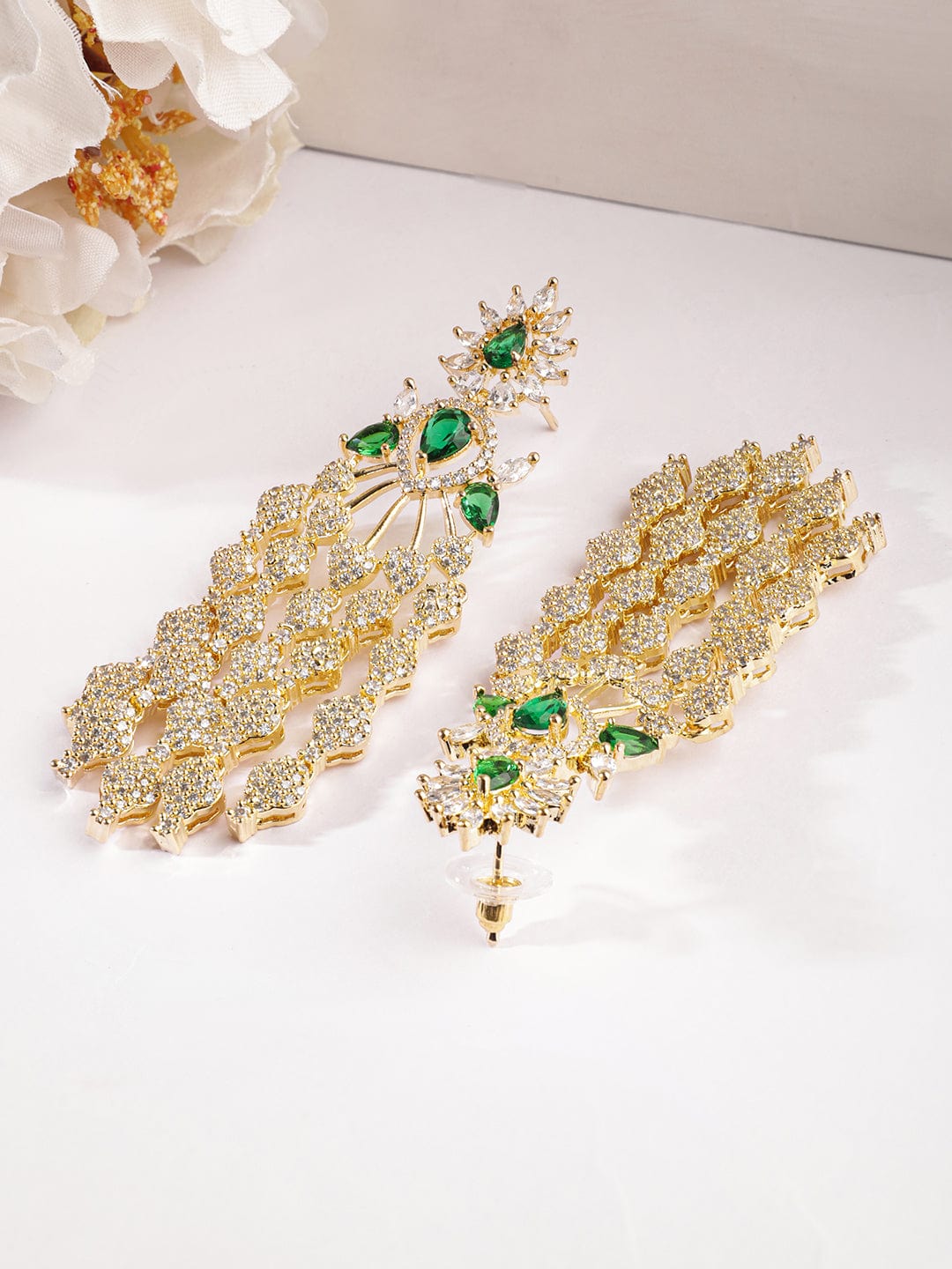 Contemporary Strands American Diamond Zirconia Danglers