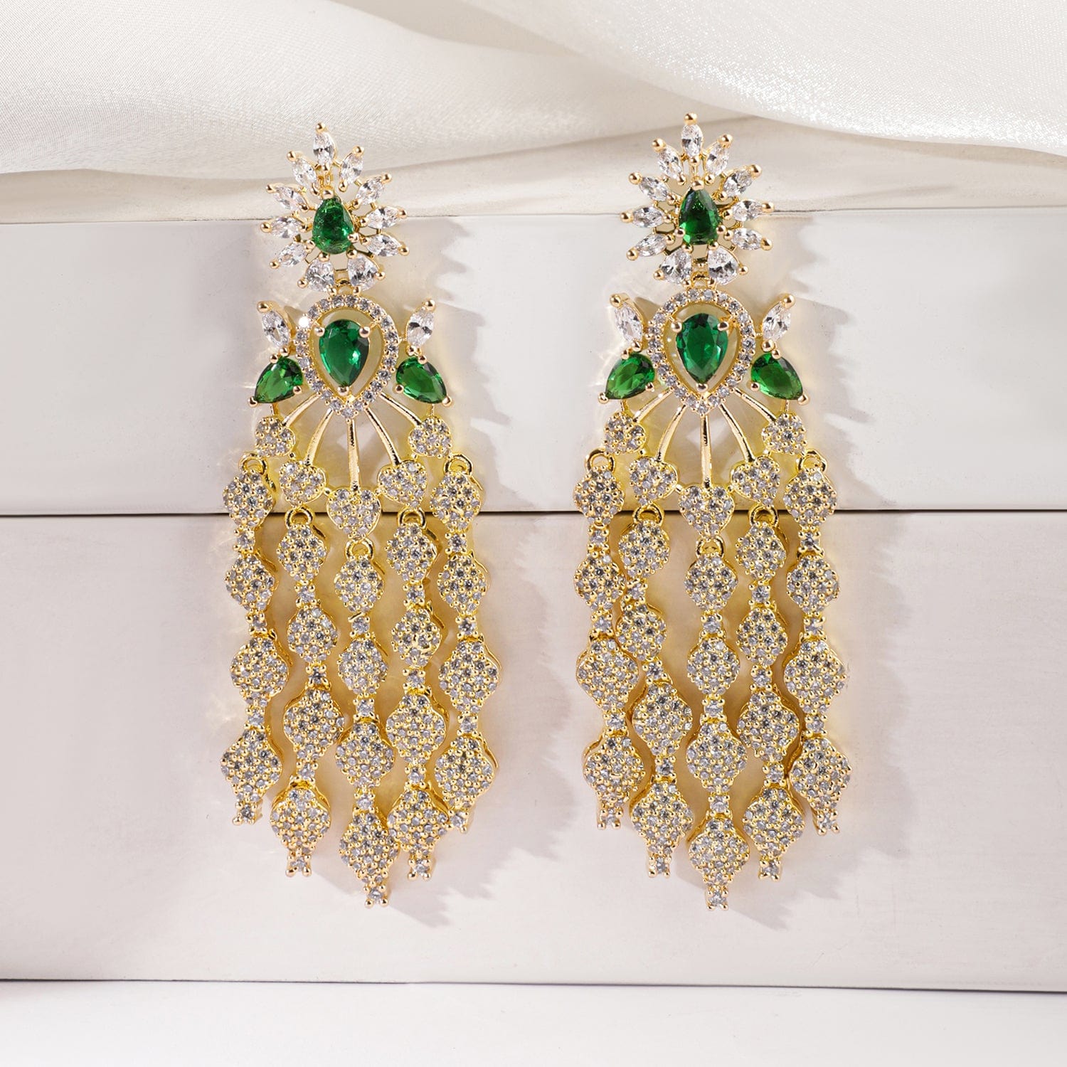 Contemporary Strands American Diamond Zirconia Danglers