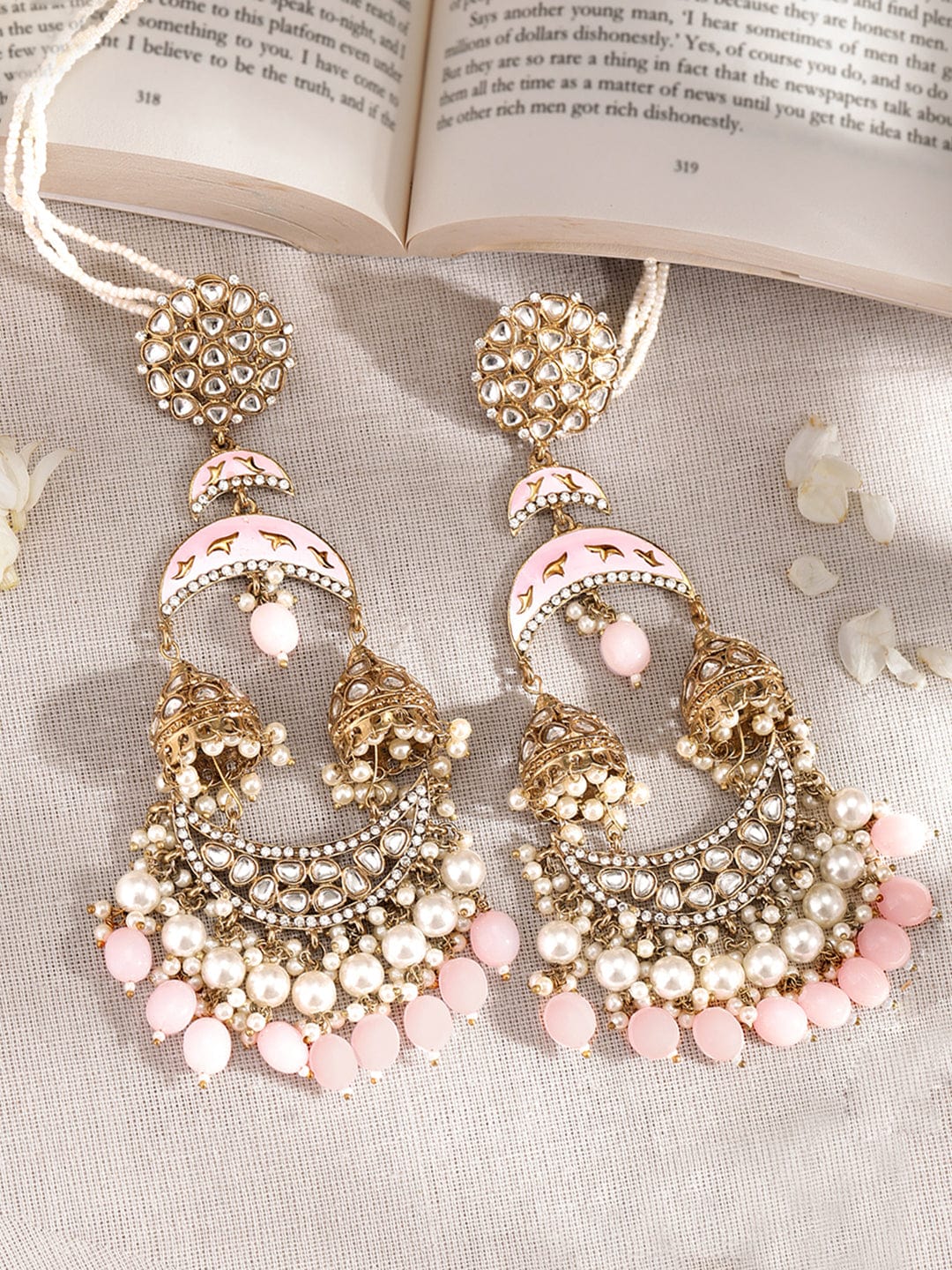 Rosy Glow Jhumka Chandbali