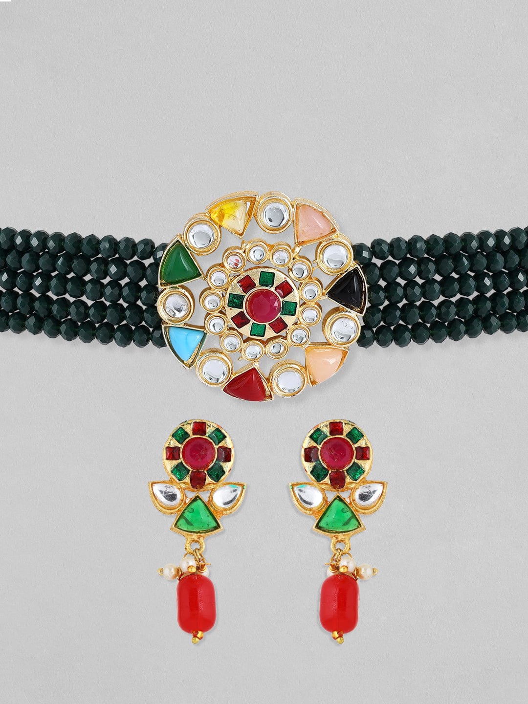 Festive Bloom Multicolour Choker Set