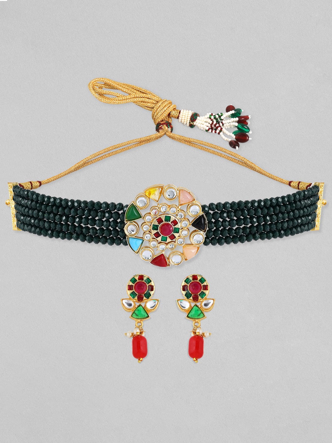 Festive Bloom Multicolour Choker Set