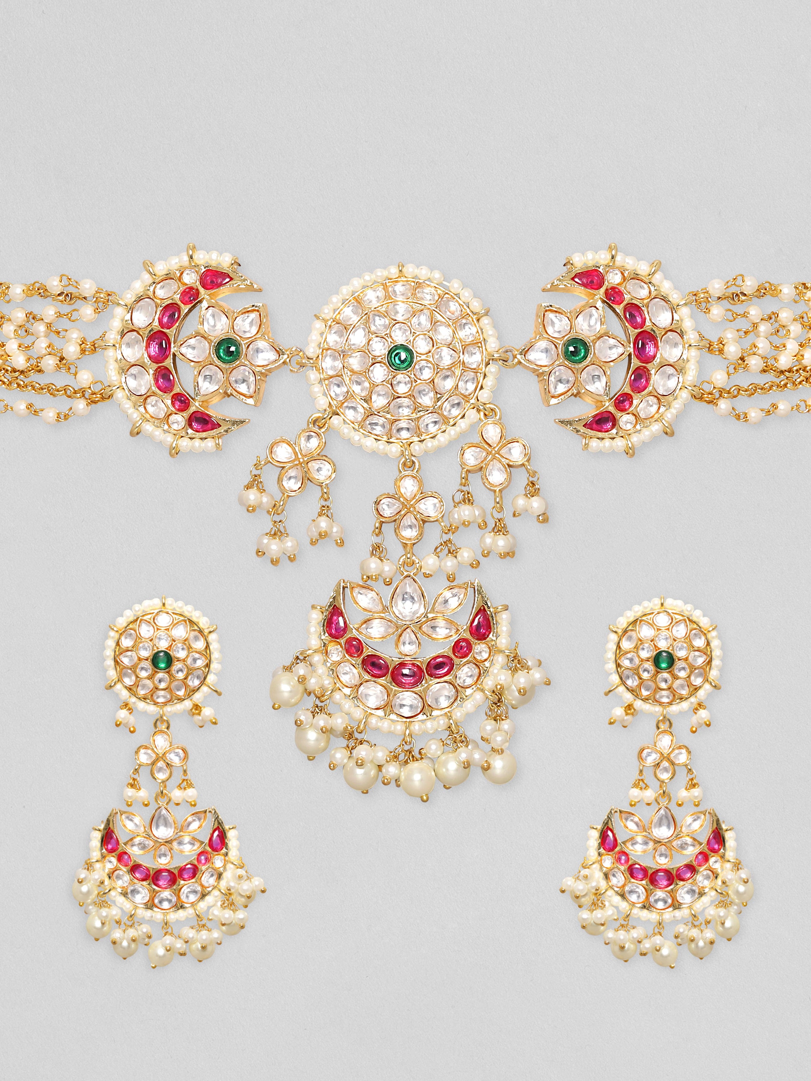 Heritage in Hues Red Green Choker Set
