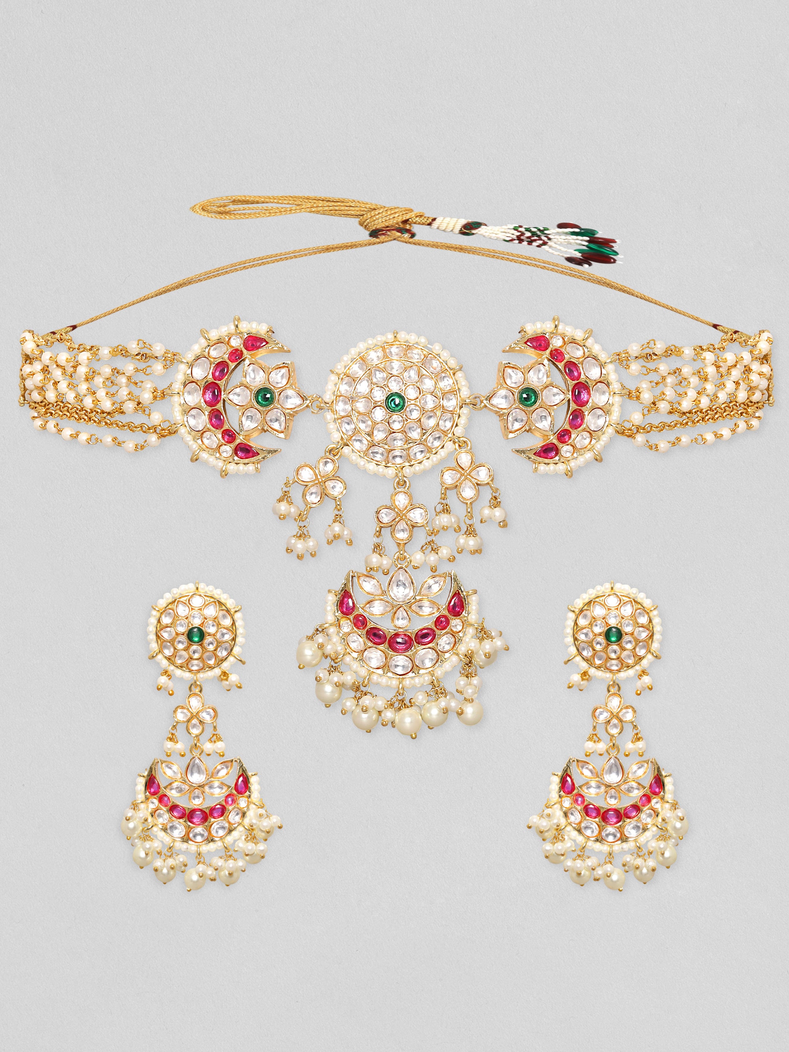 Heritage in Hues Red Green Choker Set