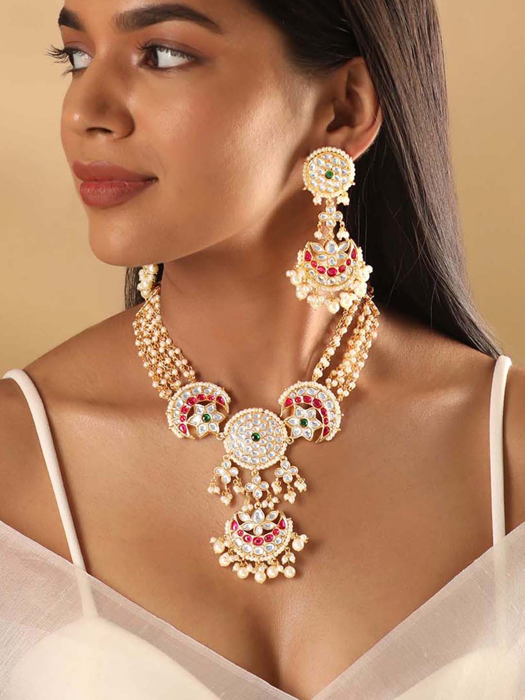 Heritage in Hues Red Green Choker Set