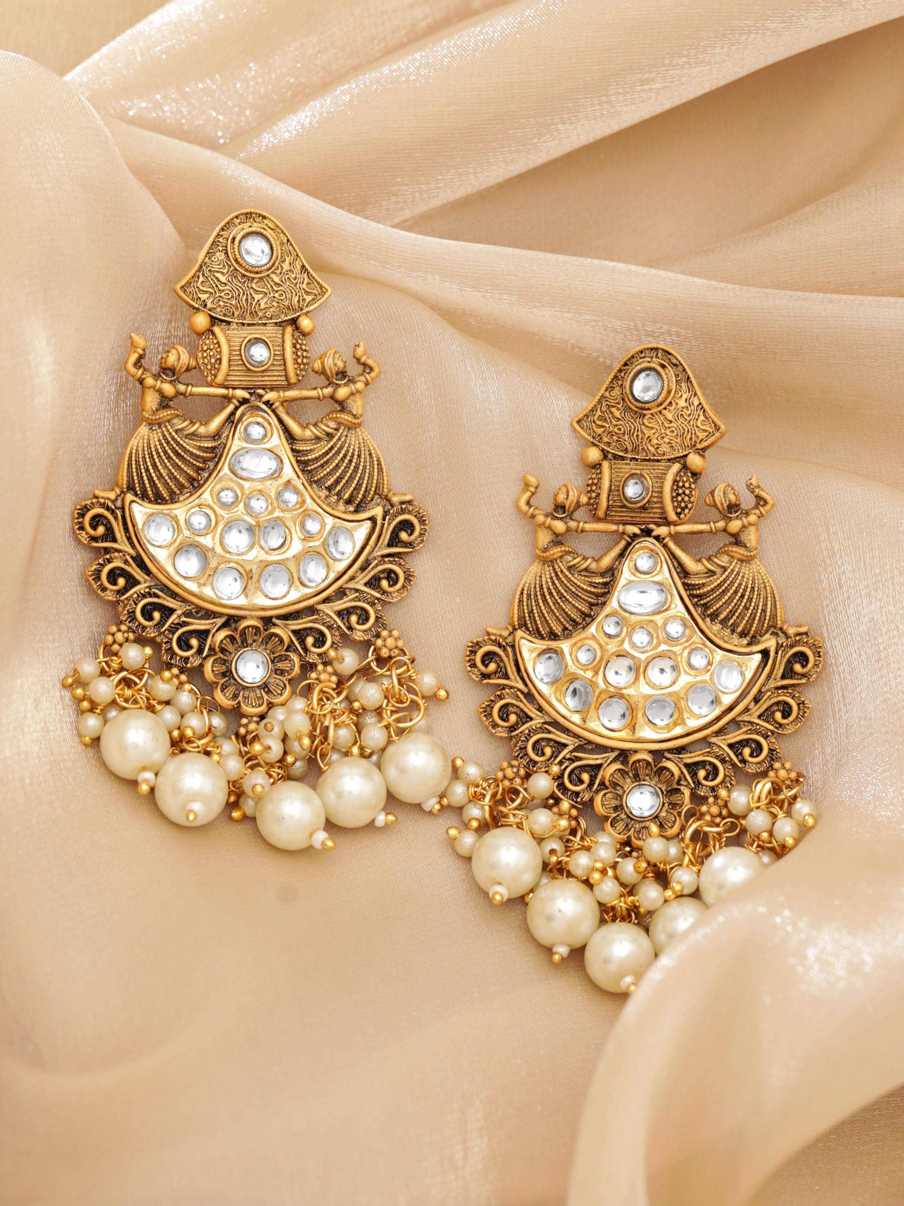 Heritage Dance Kundan Danglers