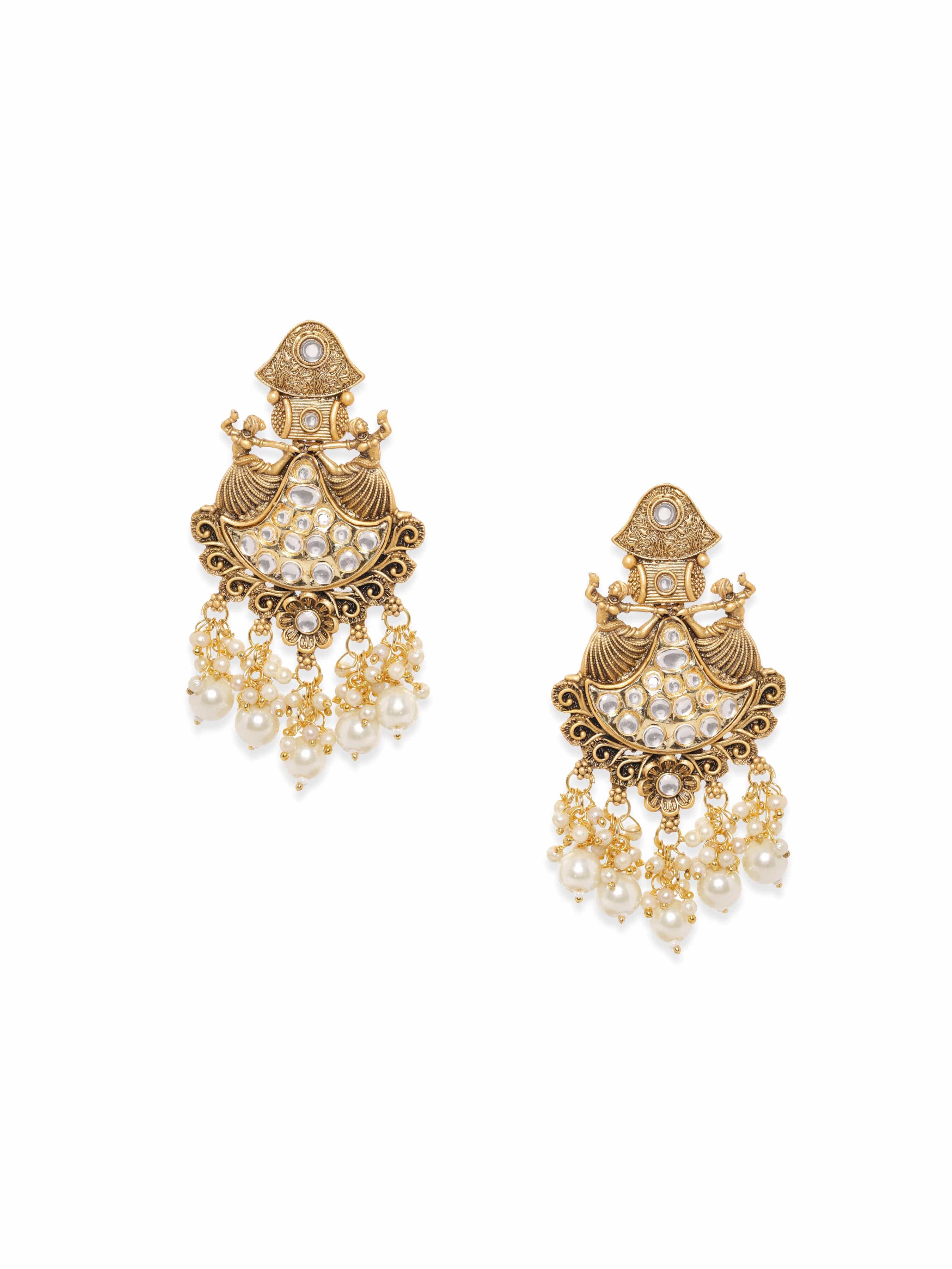 Heritage Dance Kundan Danglers