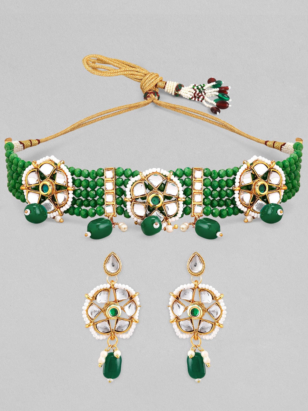 Chic Emerald Glow Necklace Set