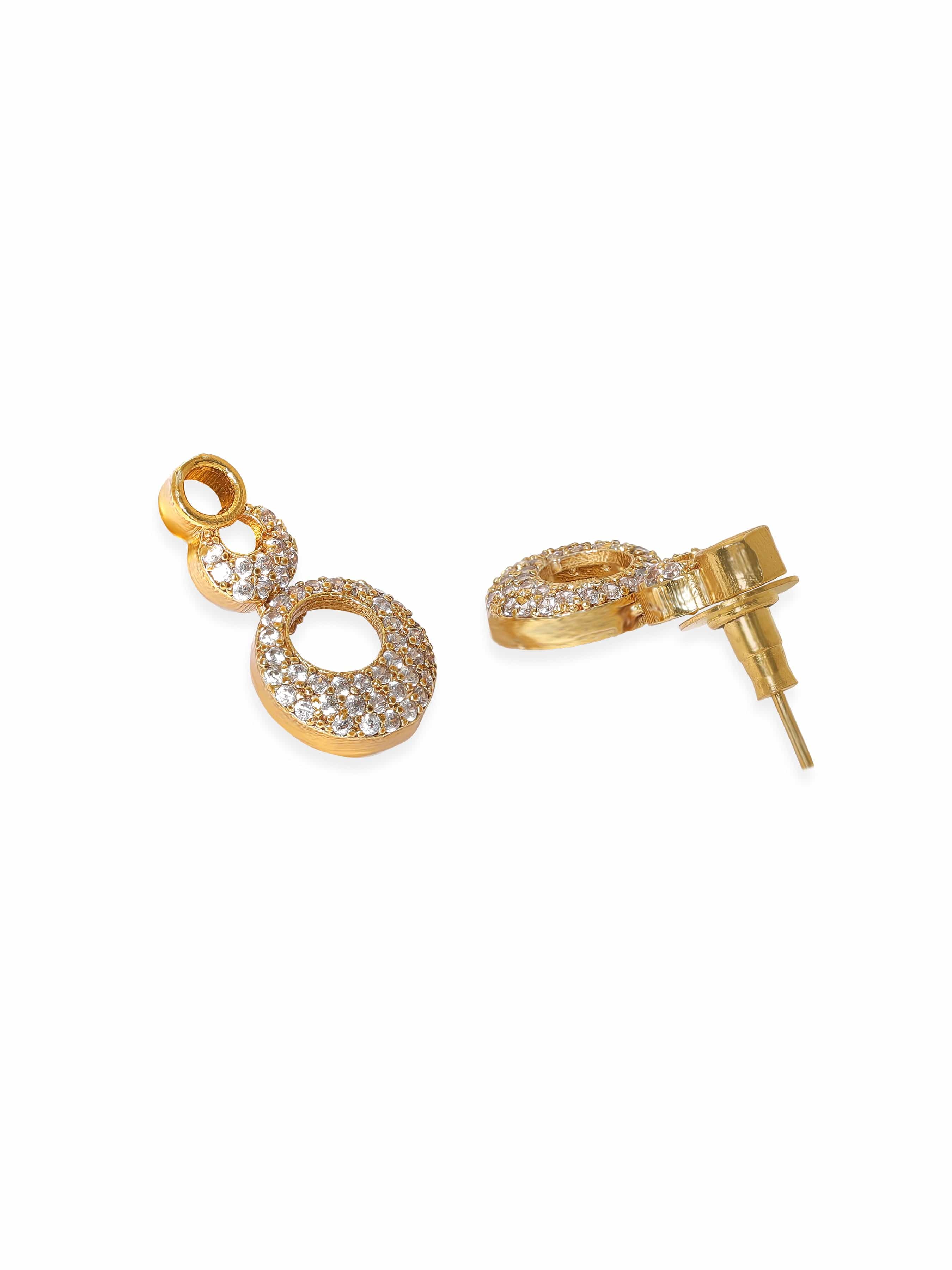 American Diamond Zirconia Circular Motif Necklace Set