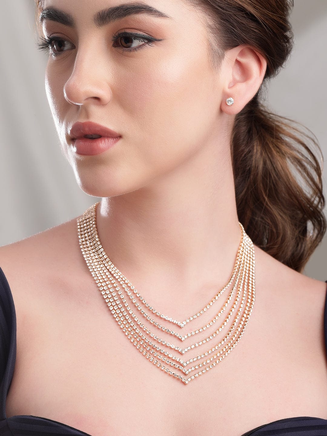Multi-Layered Crystal Necklace Set