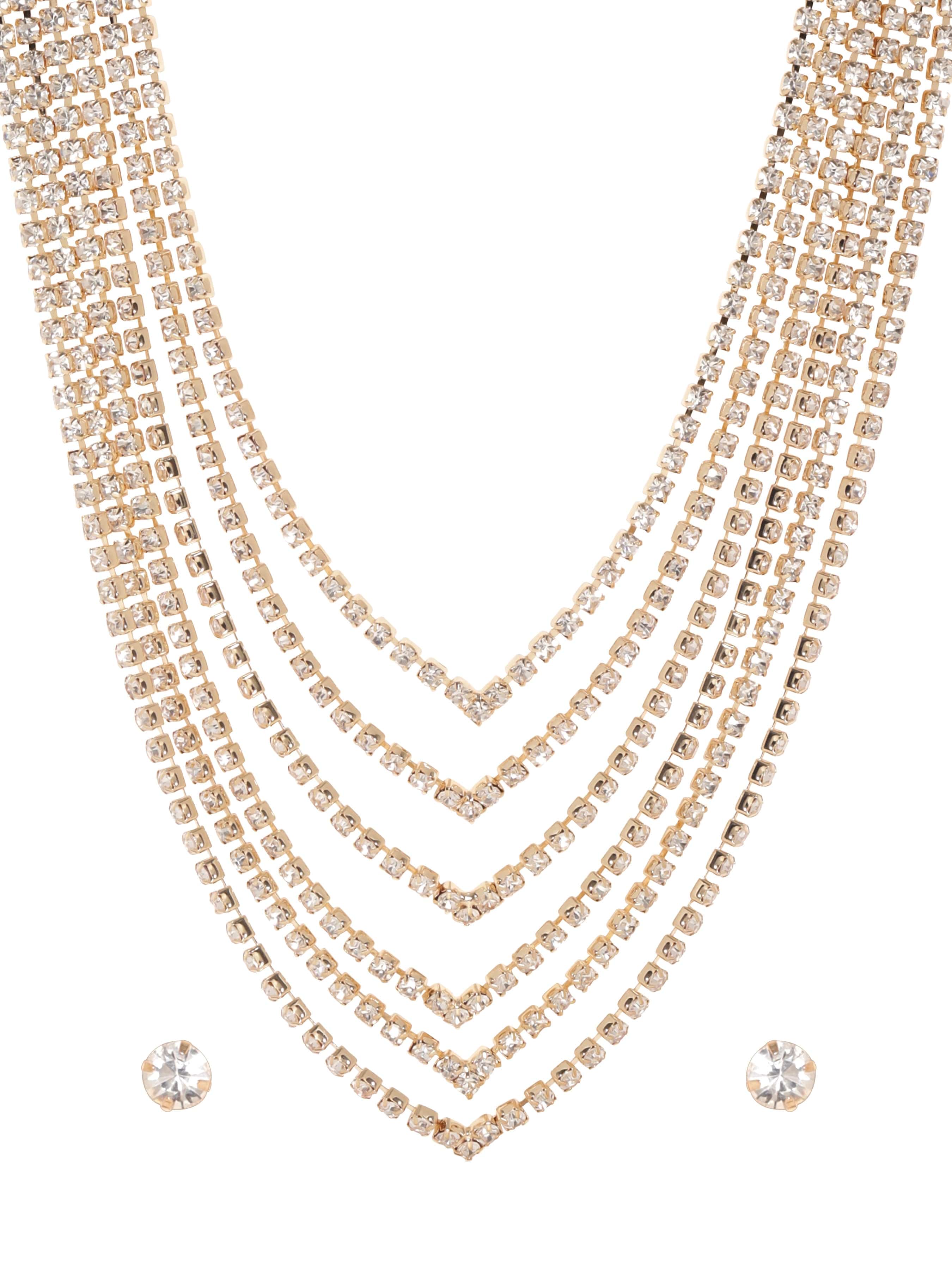Multi-Layered Crystal Necklace Set