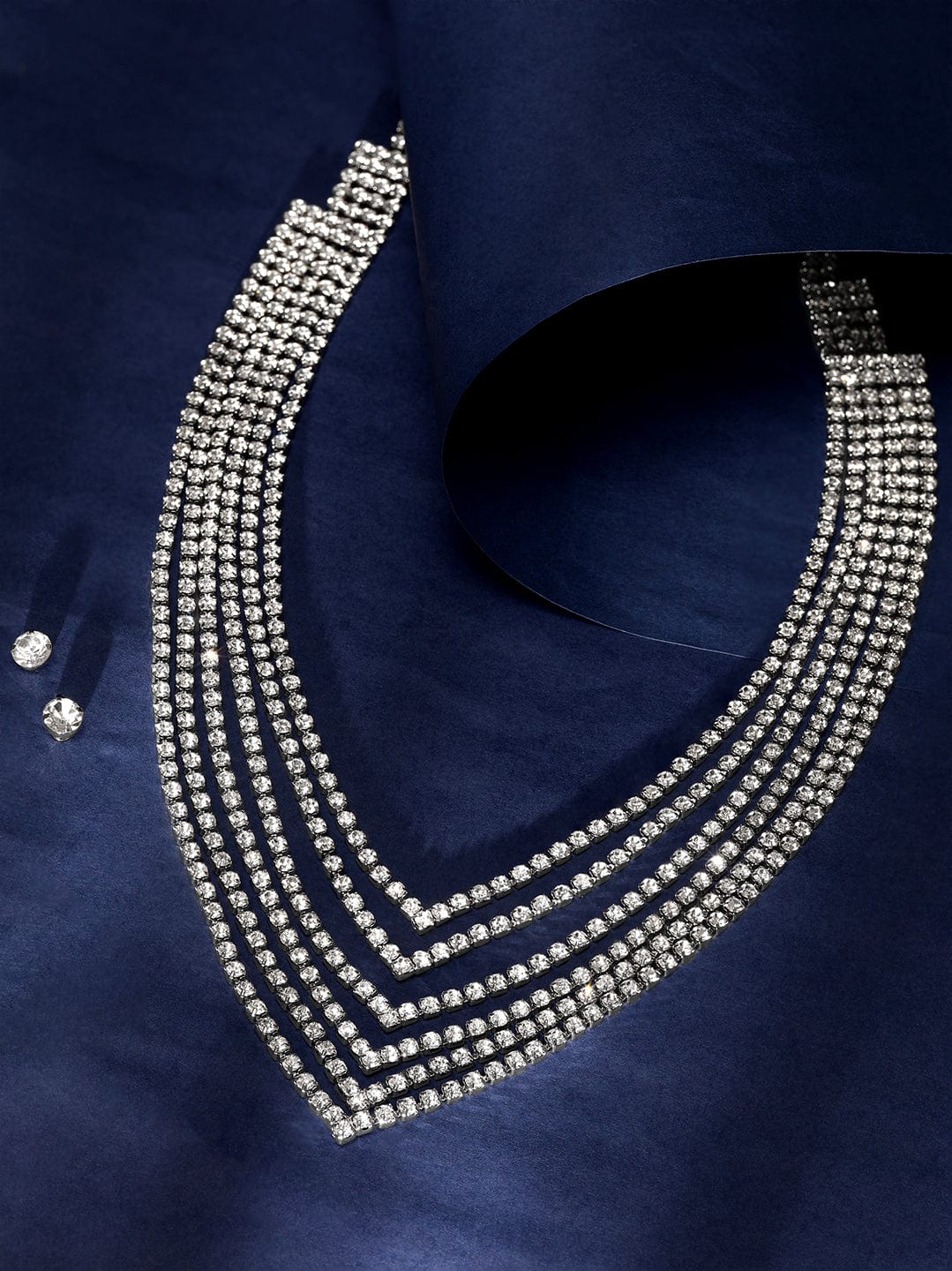 Silver Tone Layered Necklace Set