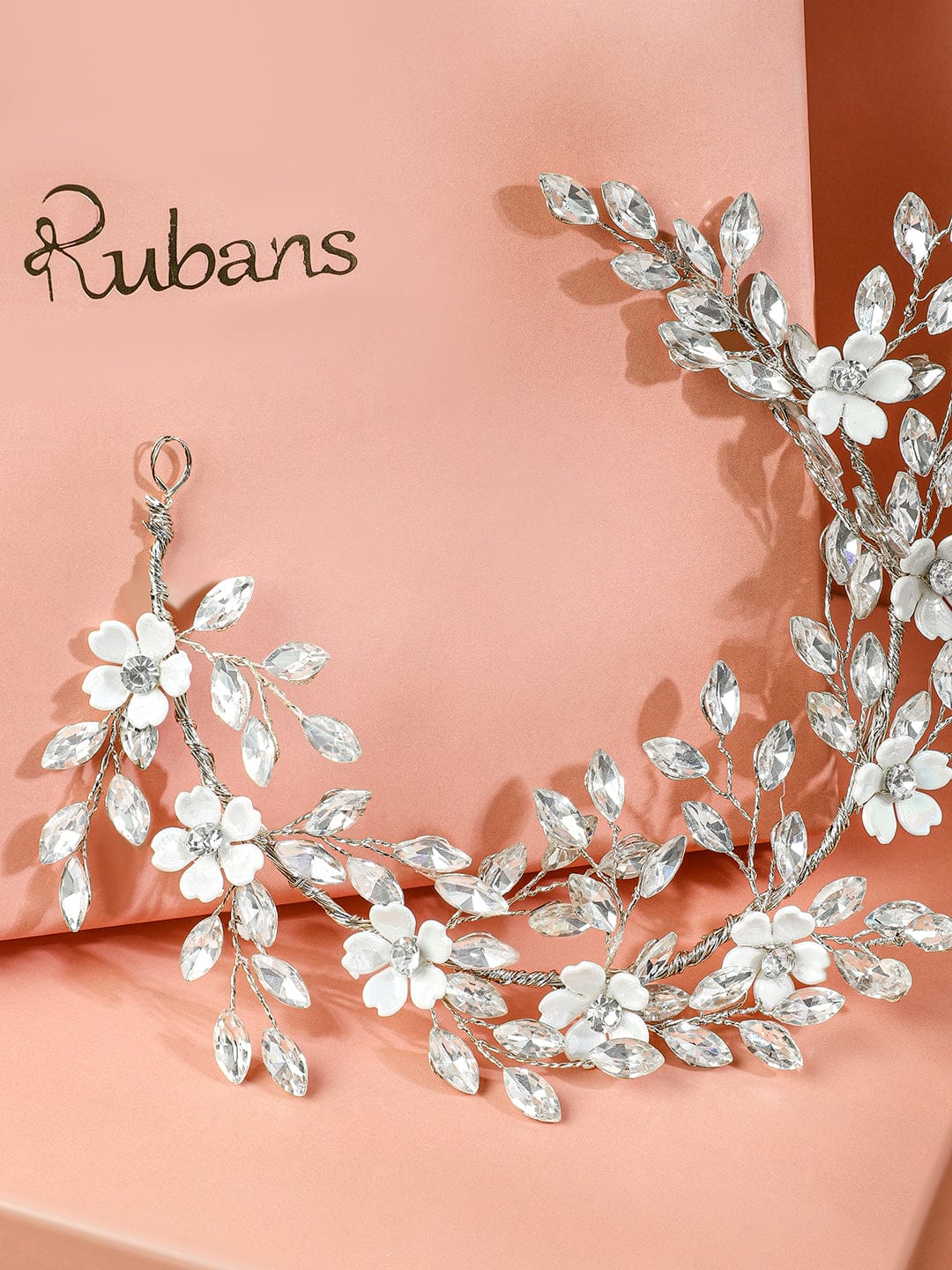 White Crystal with Pearls Hair Accessory
