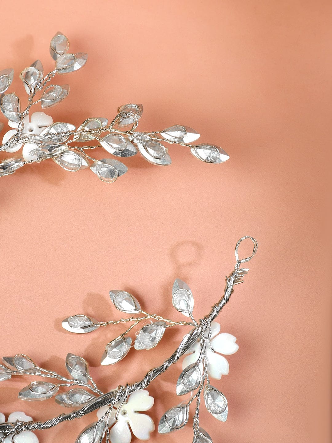 White Crystal with Pearls Hair Accessory
