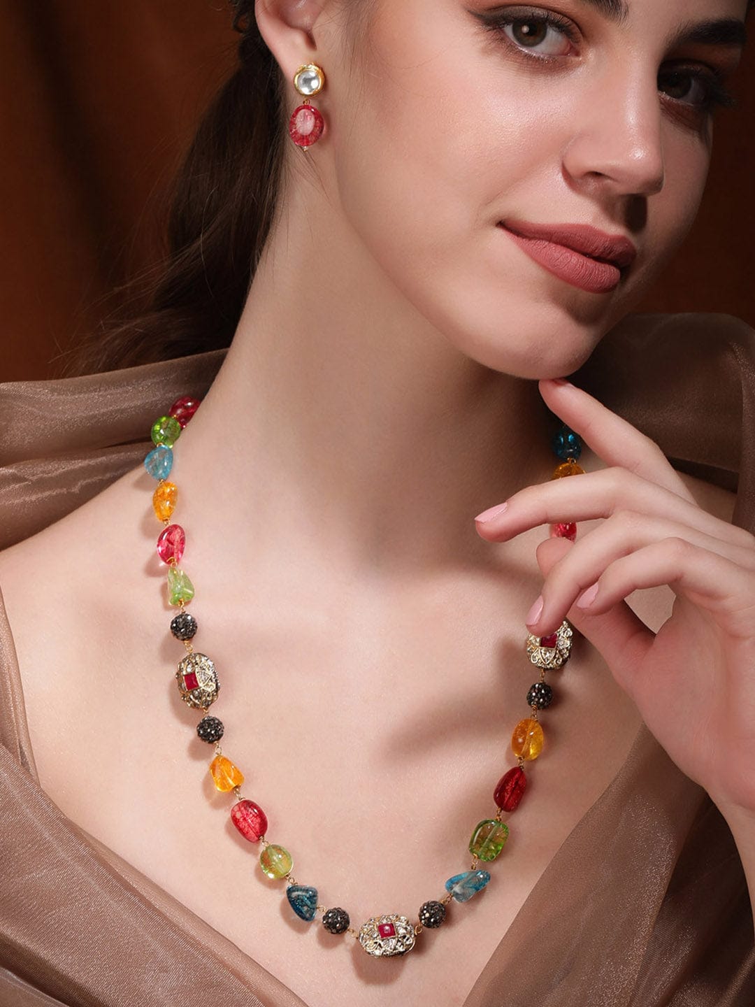 Beaded Multicolor Necklace Set