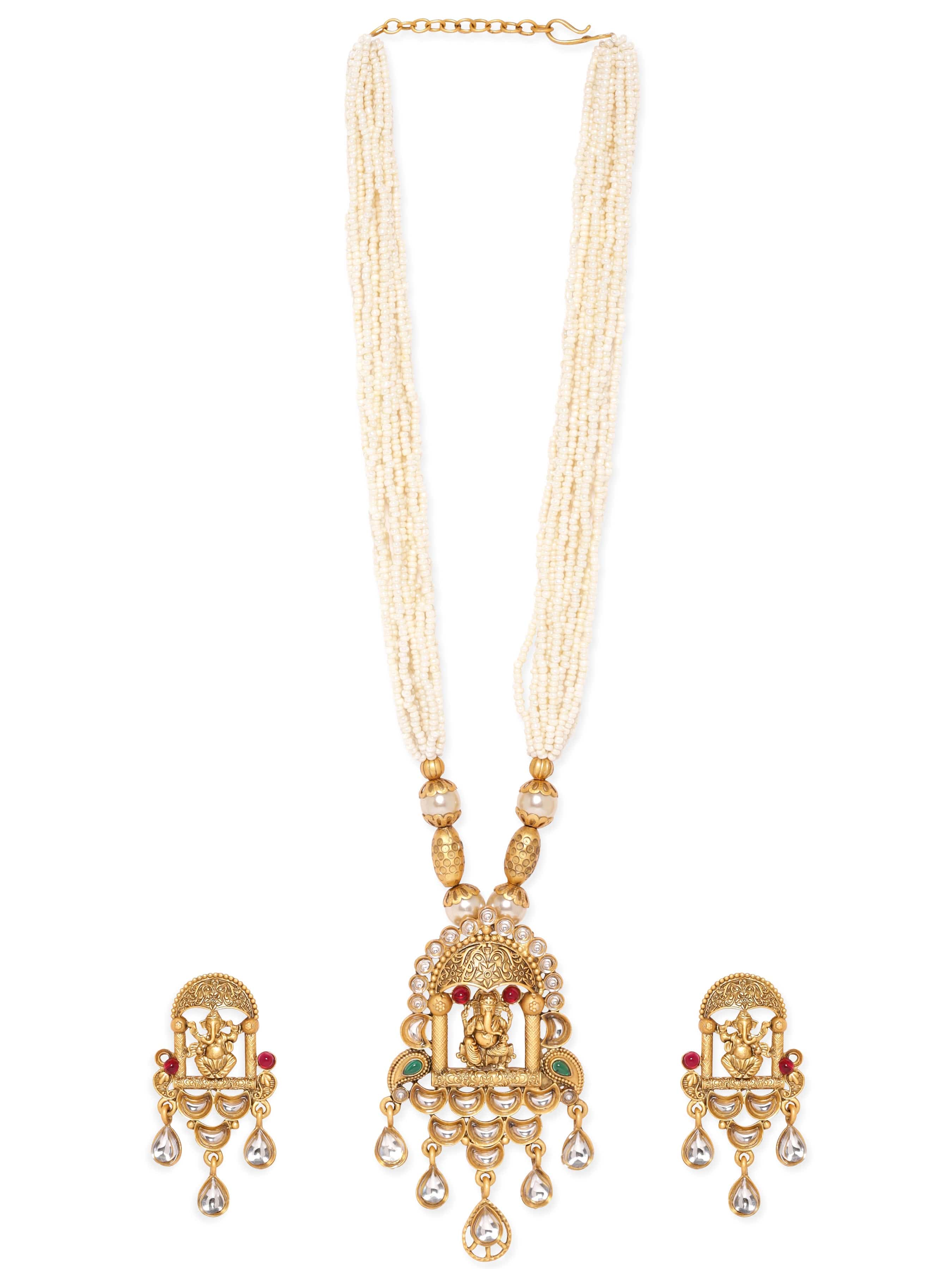 Lord Ganeha Beautiful Temple Necklace Set