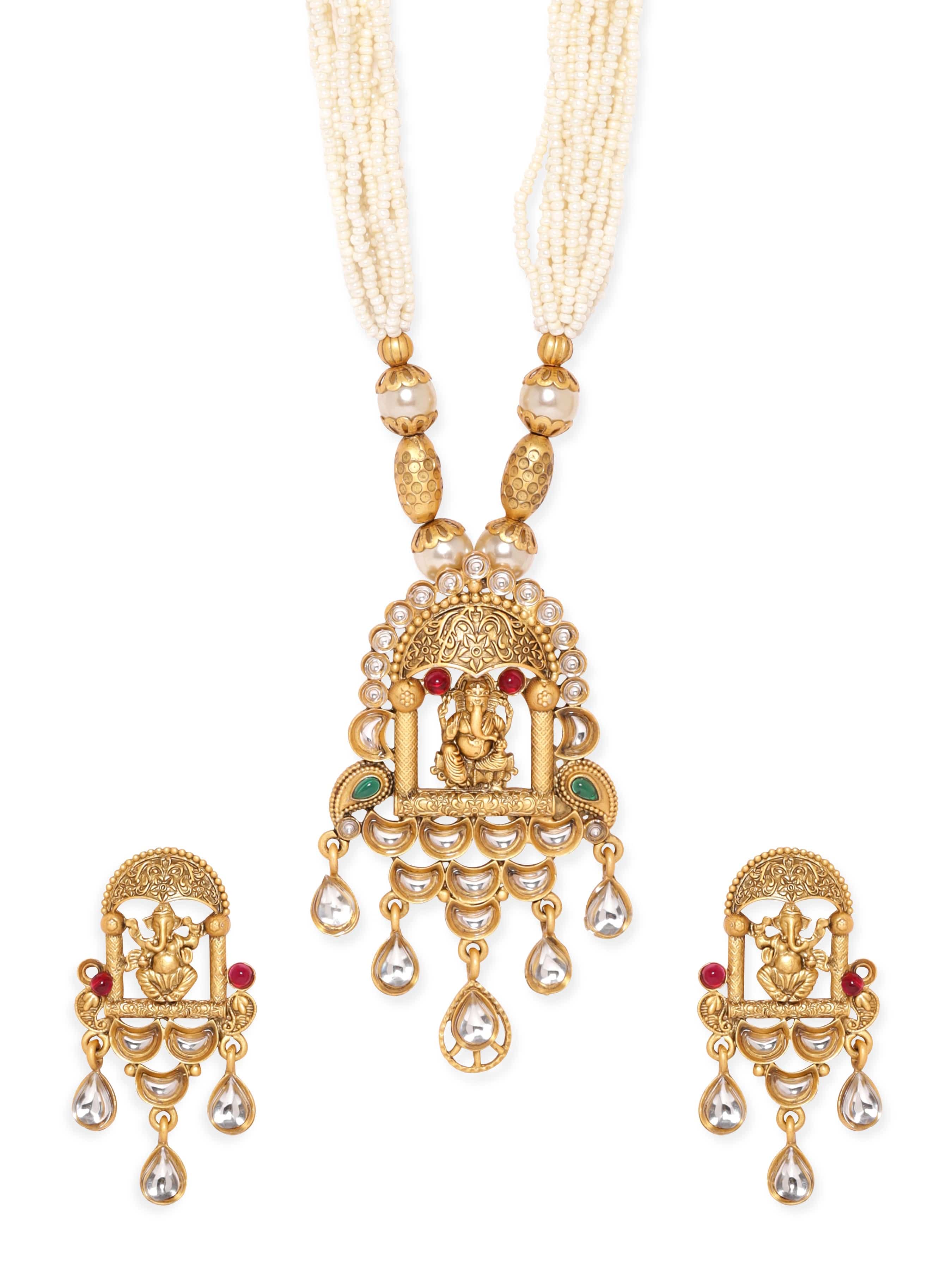 Lord Ganeha Beautiful Temple Necklace Set