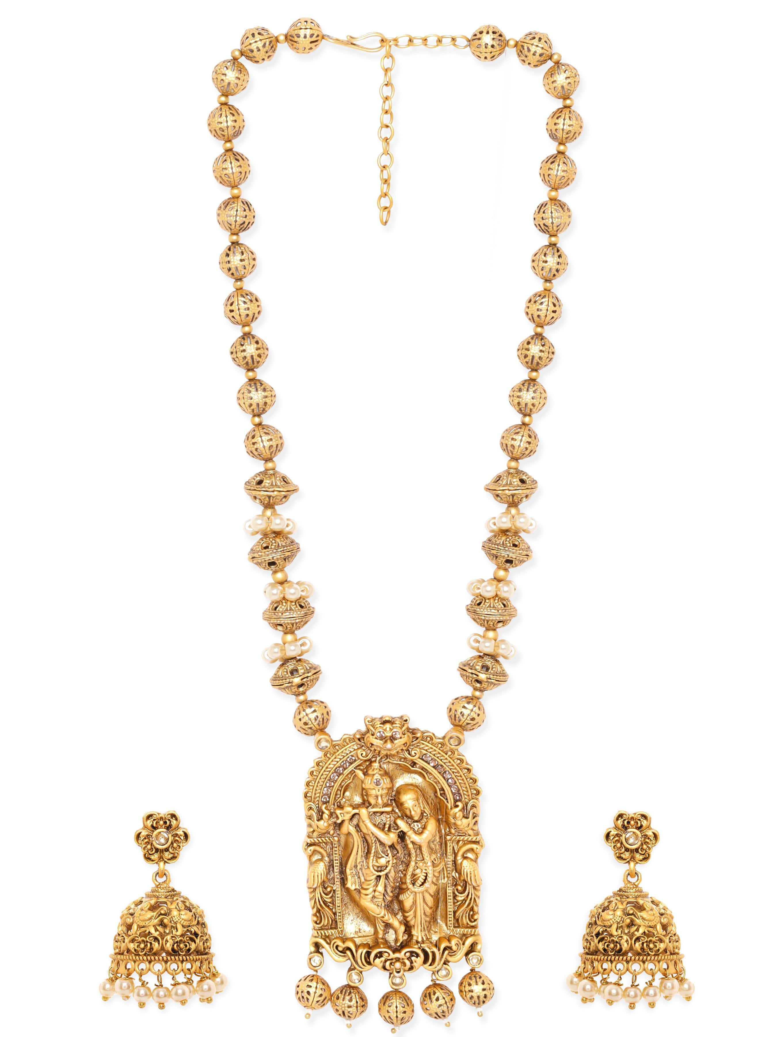 Enchanting Radha Krishna Temple Necklace Set