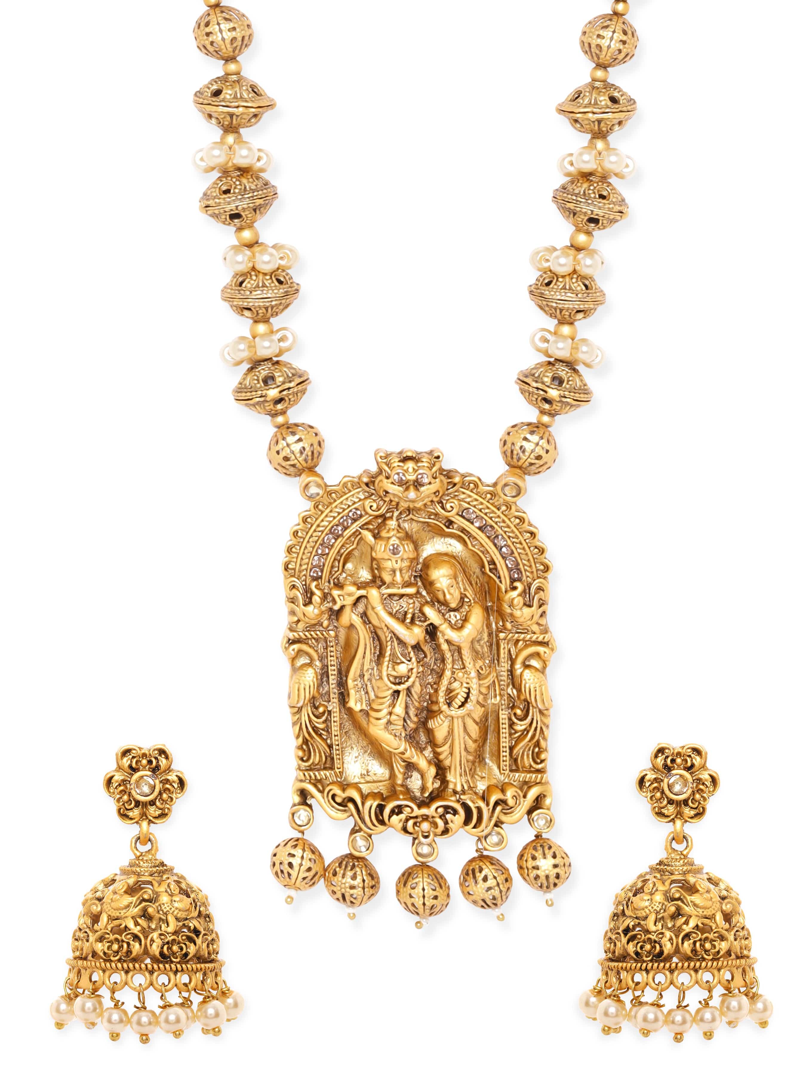 Enchanting Radha Krishna Temple Necklace Set